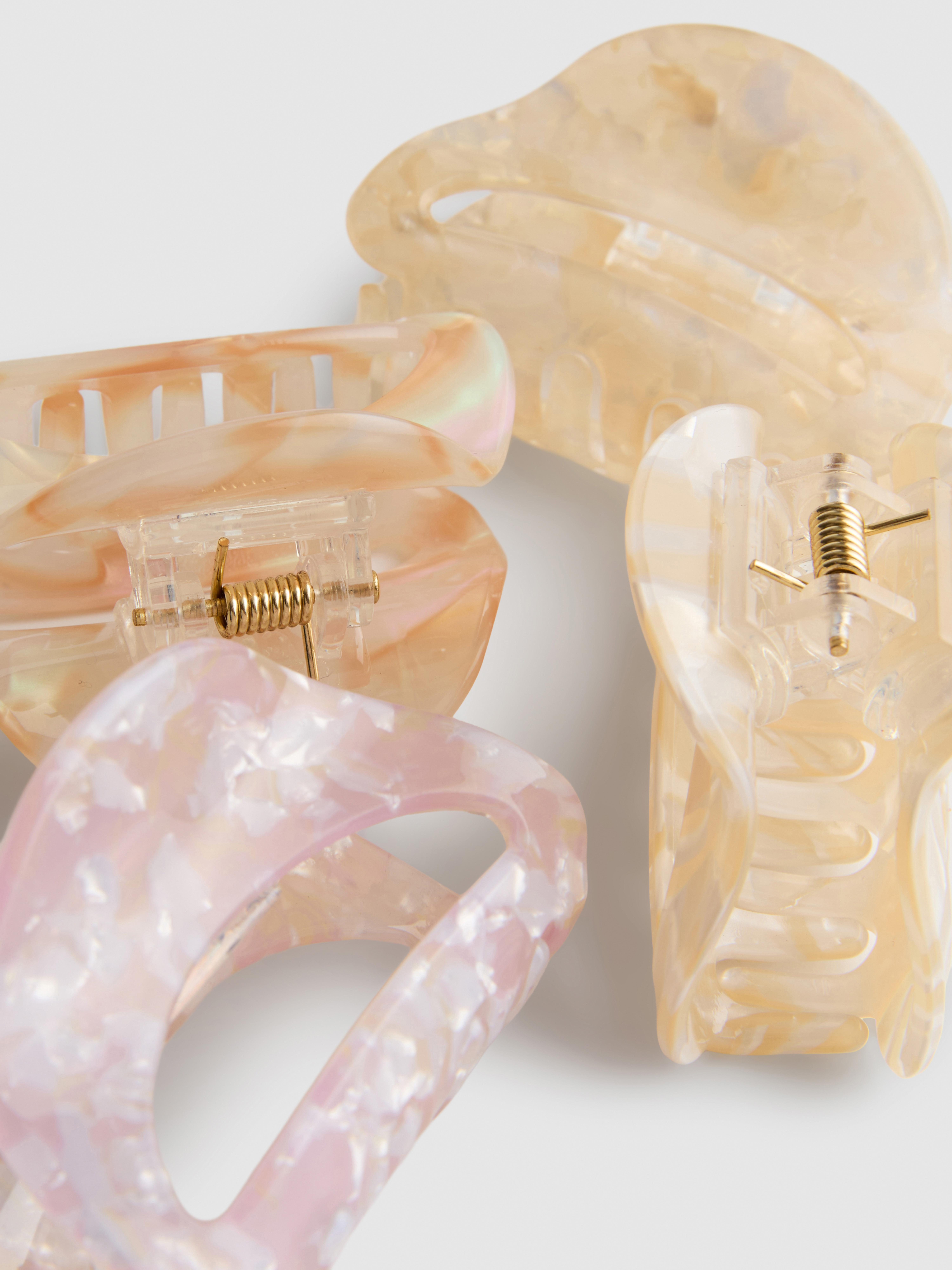 Gemarmerde haarclips, set van 4