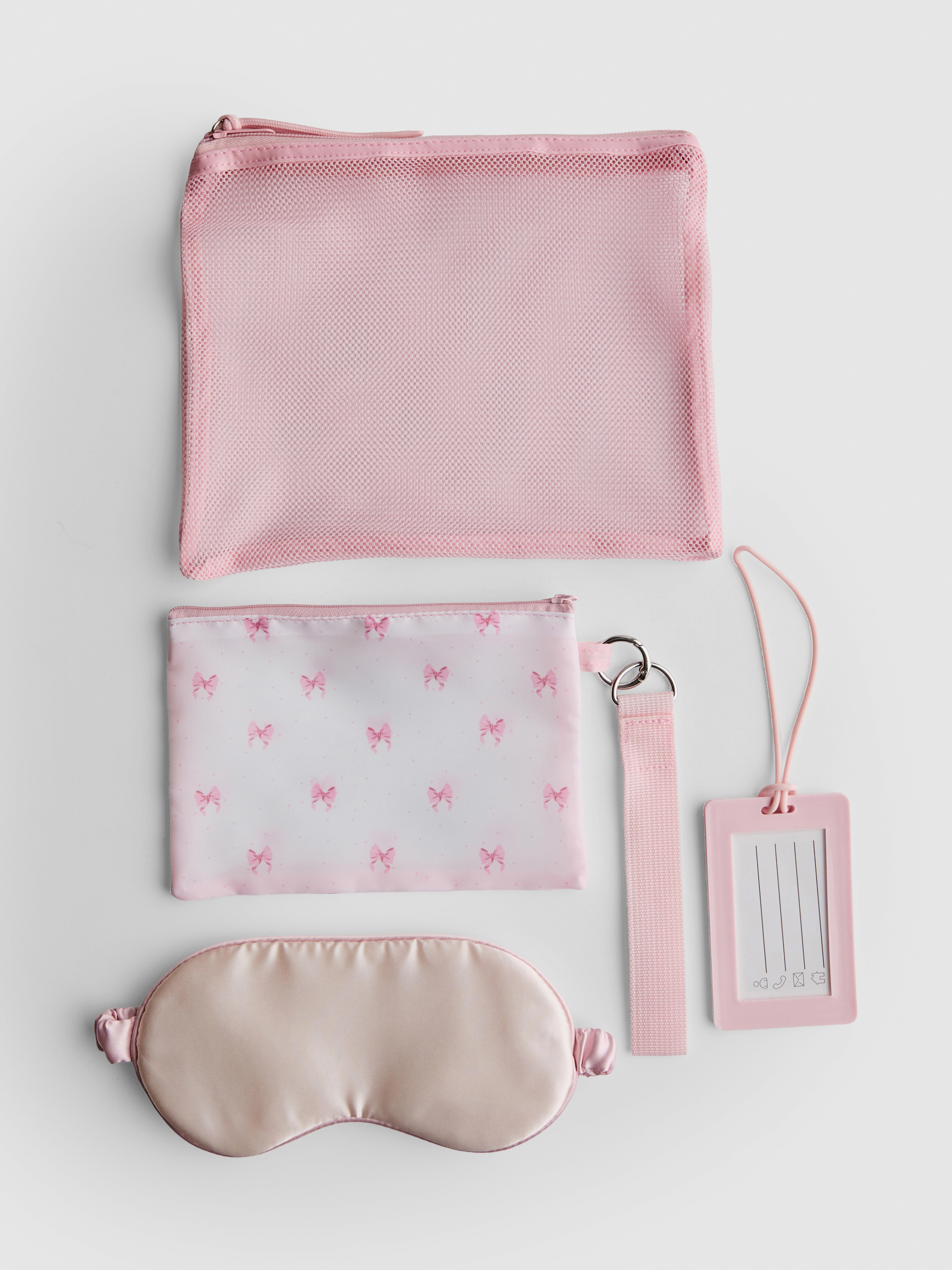 Reiseaccessoires im Set, 4-teilig Rosa