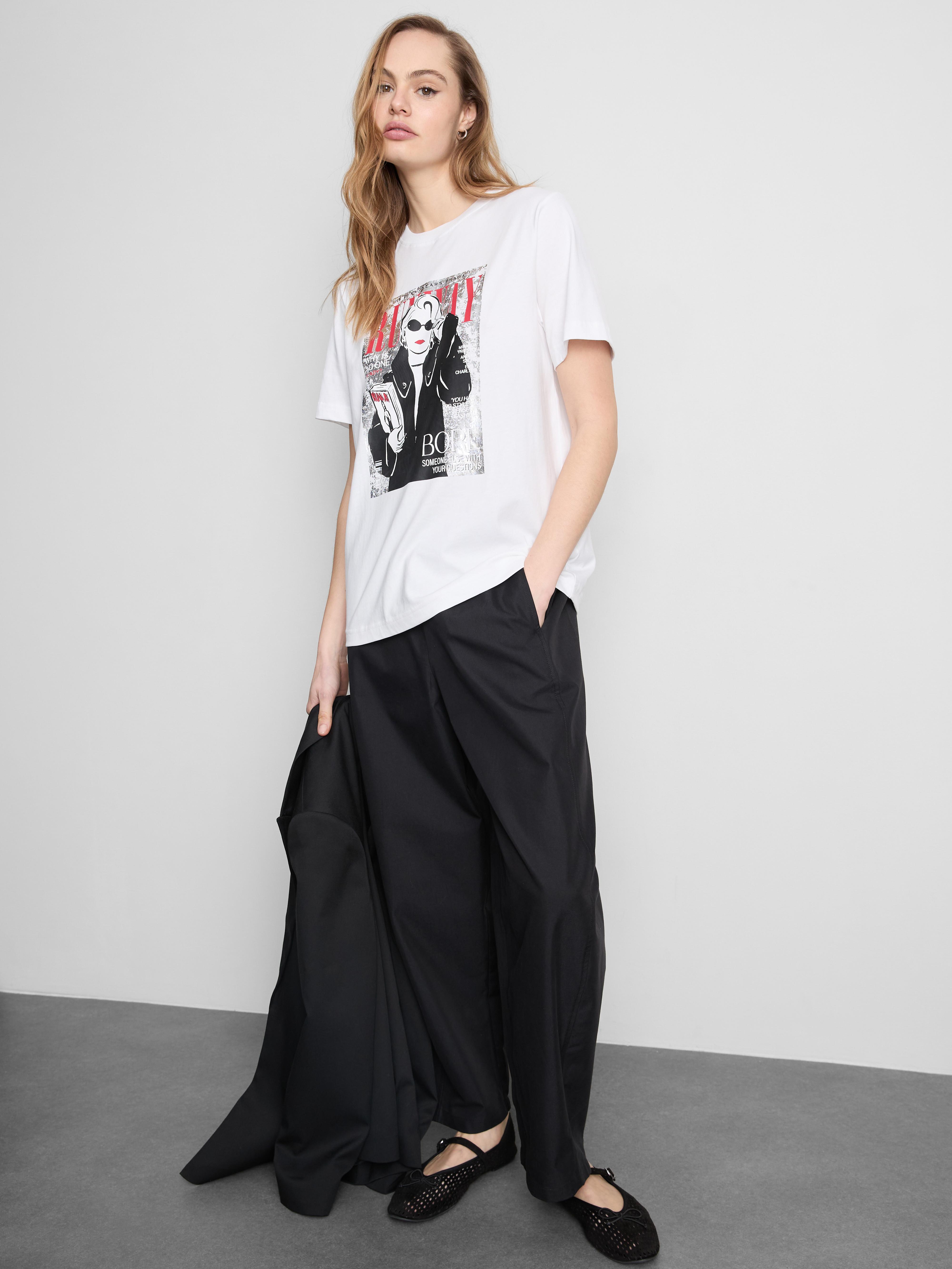 „Der Teufel trägt Prada“ Baumwoll-T-Shirt mit Grafik
