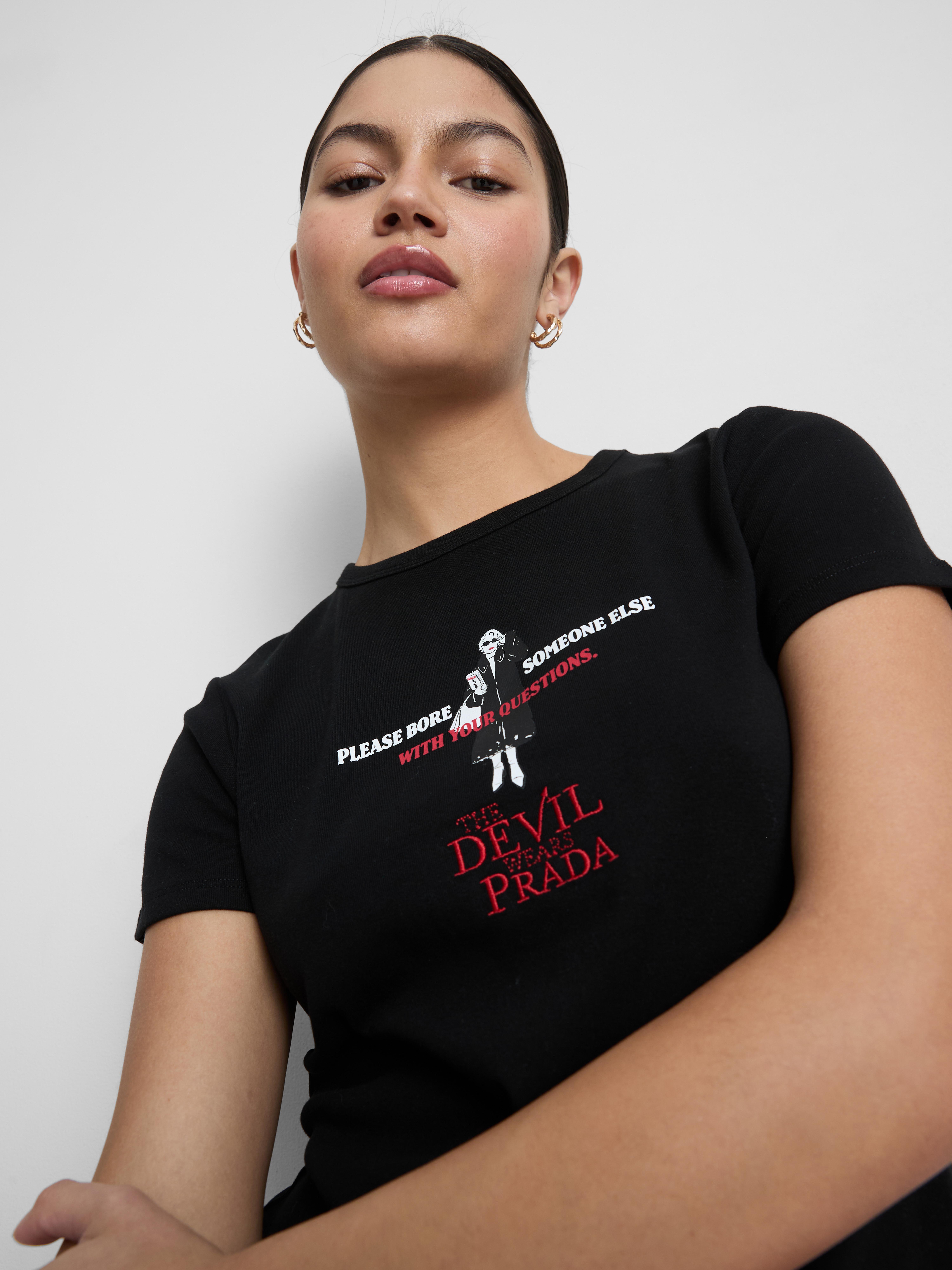 THE DEVIL WEARS PRADA Tシャツ ブラック M Katoenrijk baby-T-shirt The Devil Wears Prada - Zwart - Dames