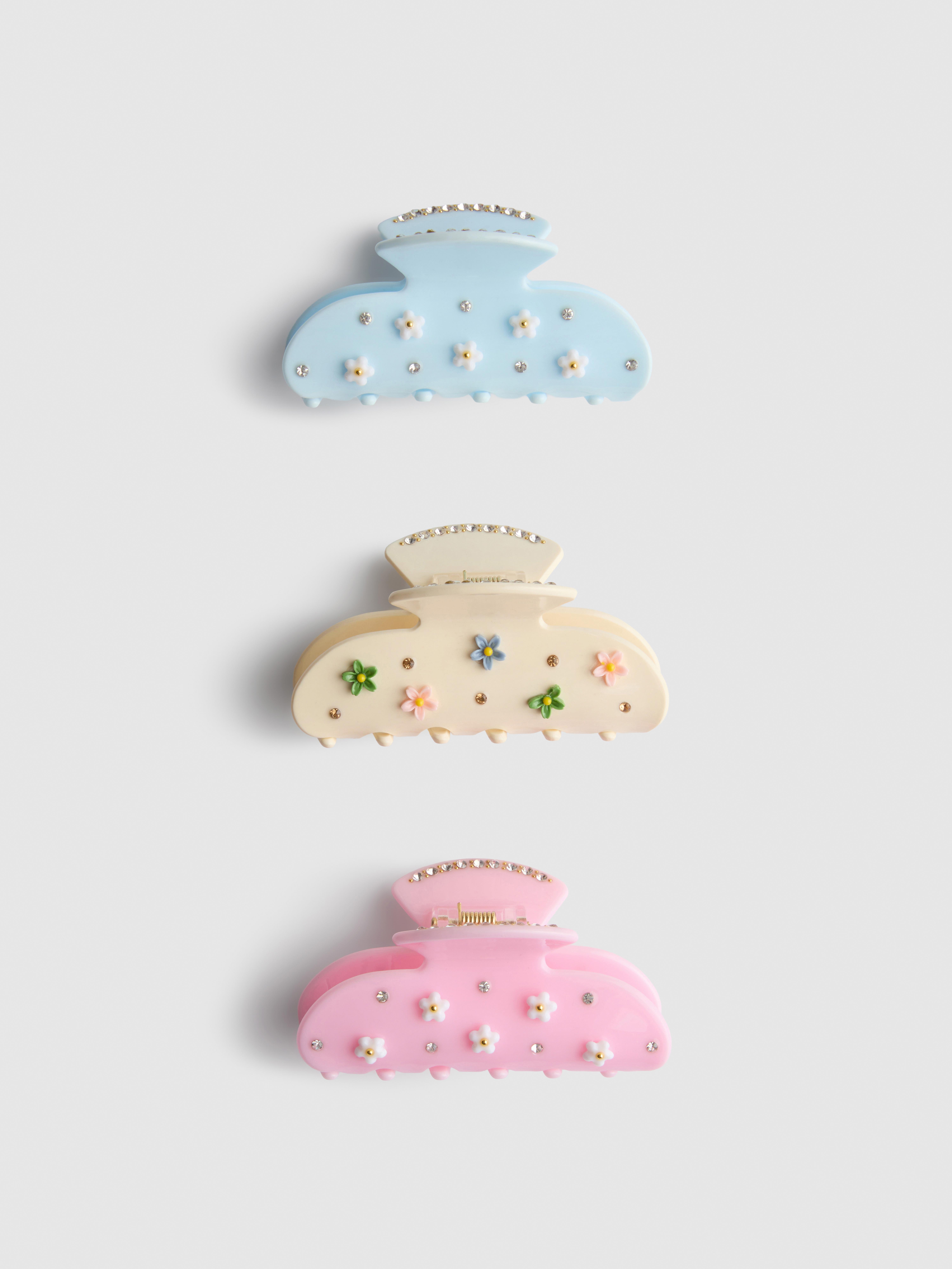 Pack 3 molas cabelo padrão floral