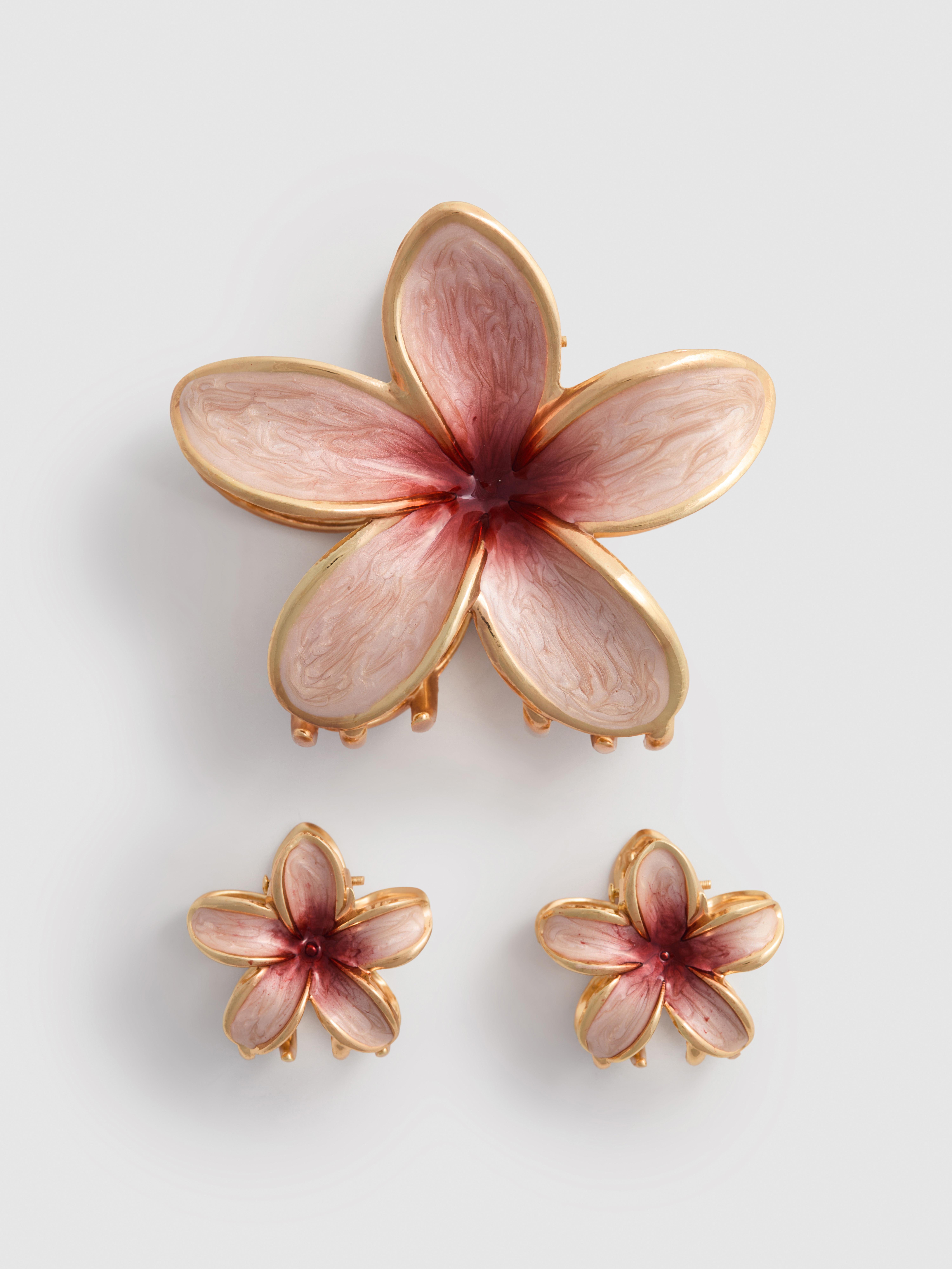 3pk Floral Hair Clips