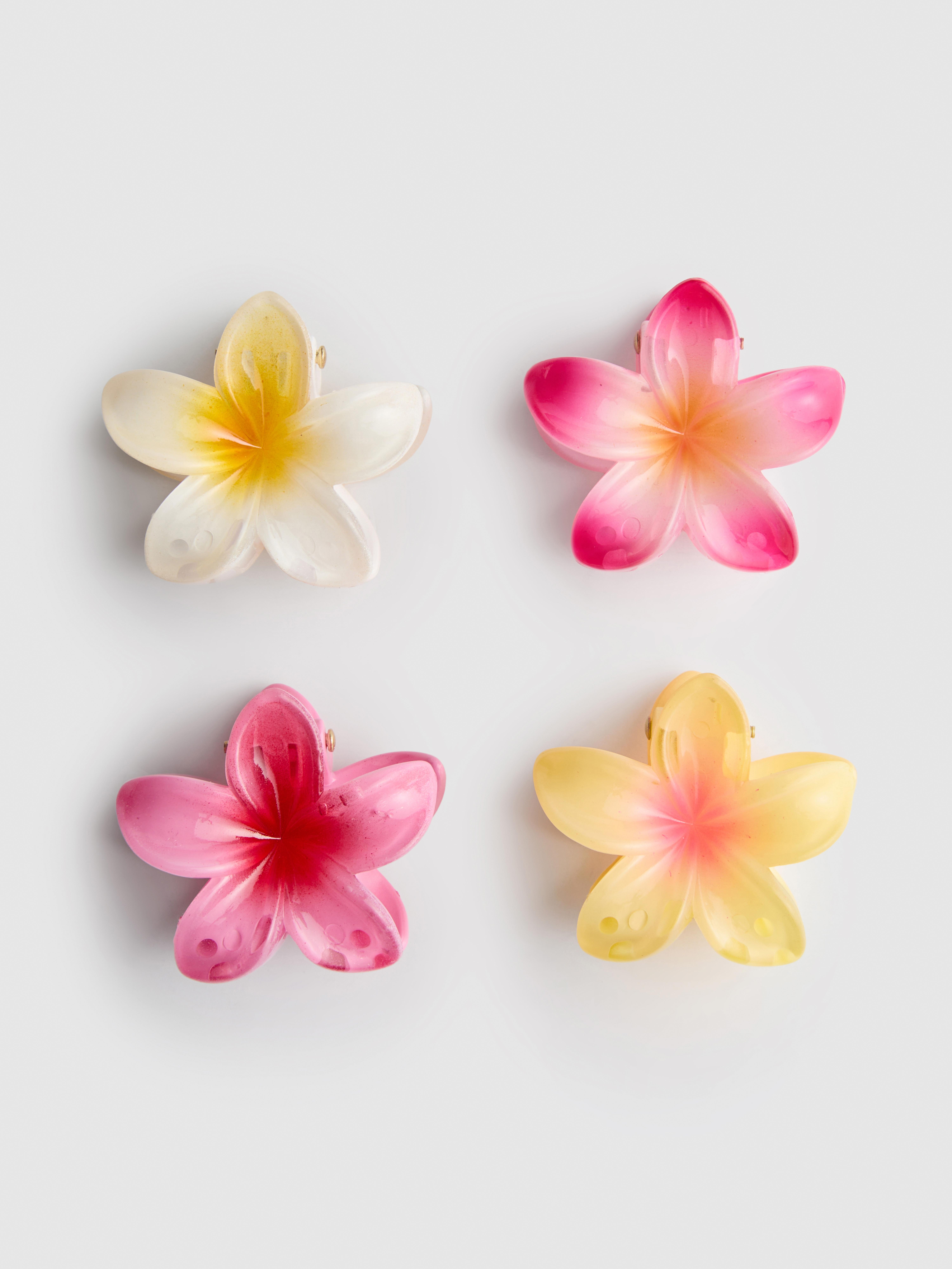 Haarspangen in Blumenform, 4er-Pack