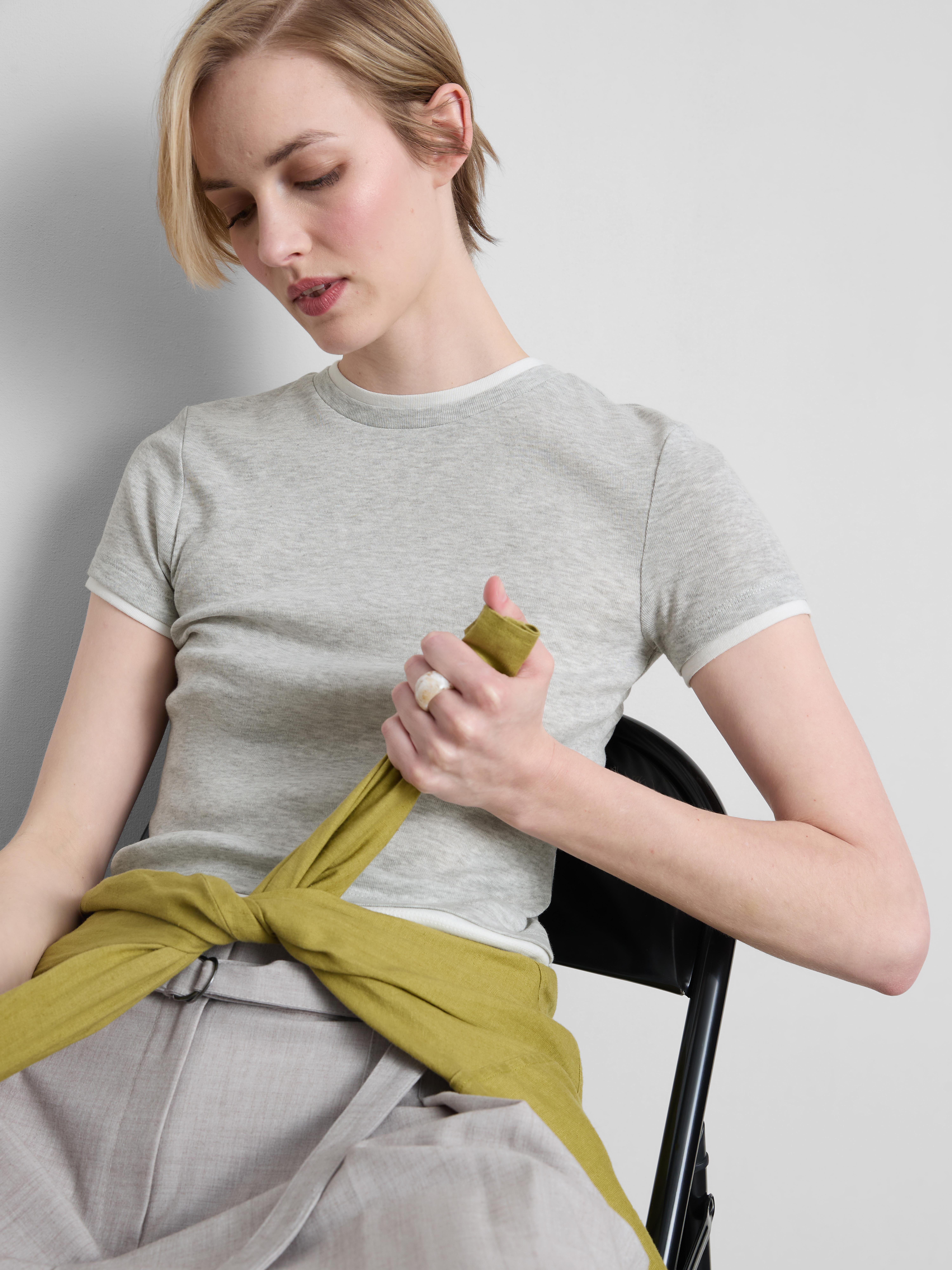 Dubbellaags T-shirt met ronde hals