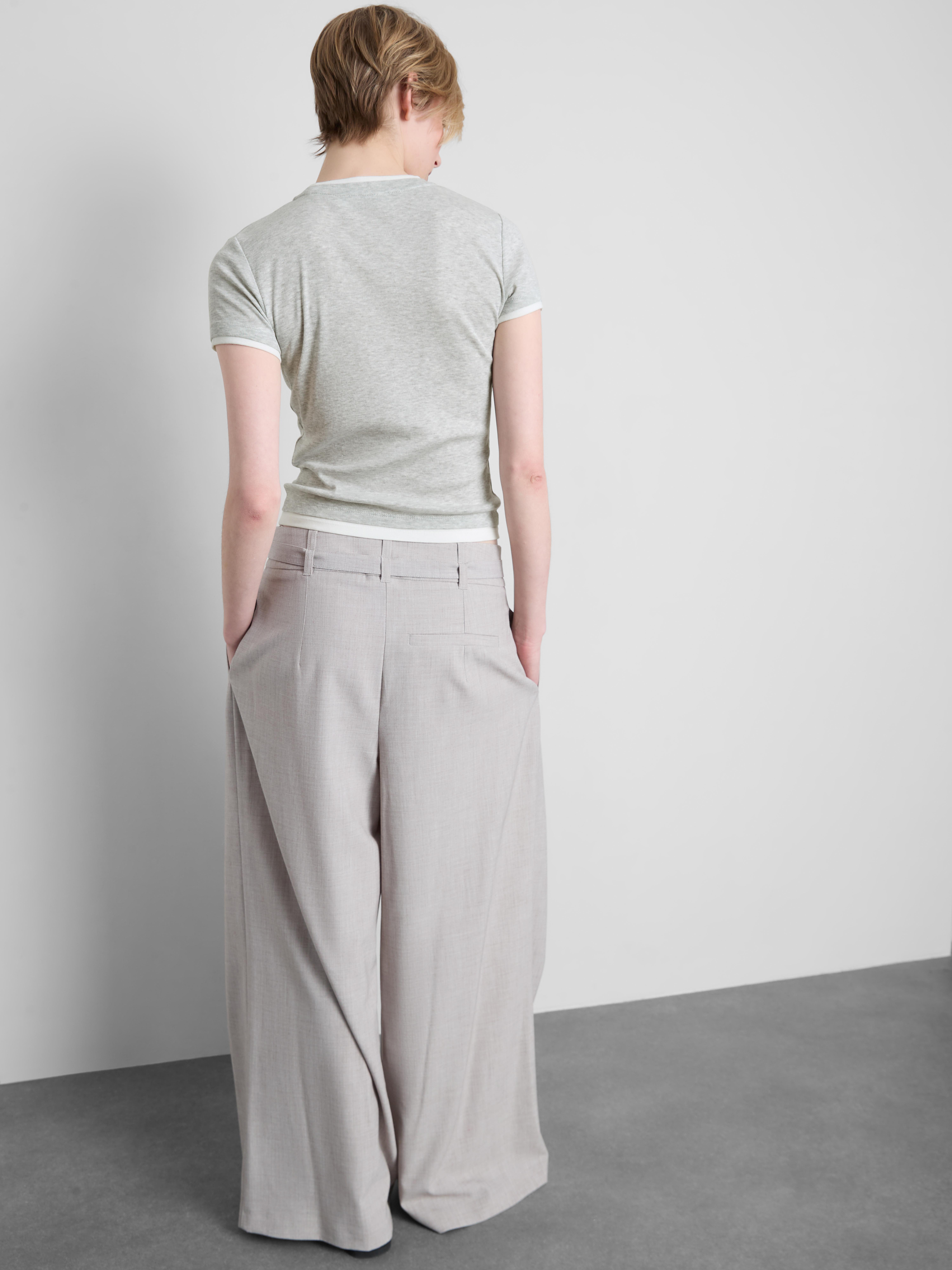 Dubbellaags T-shirt met ronde hals