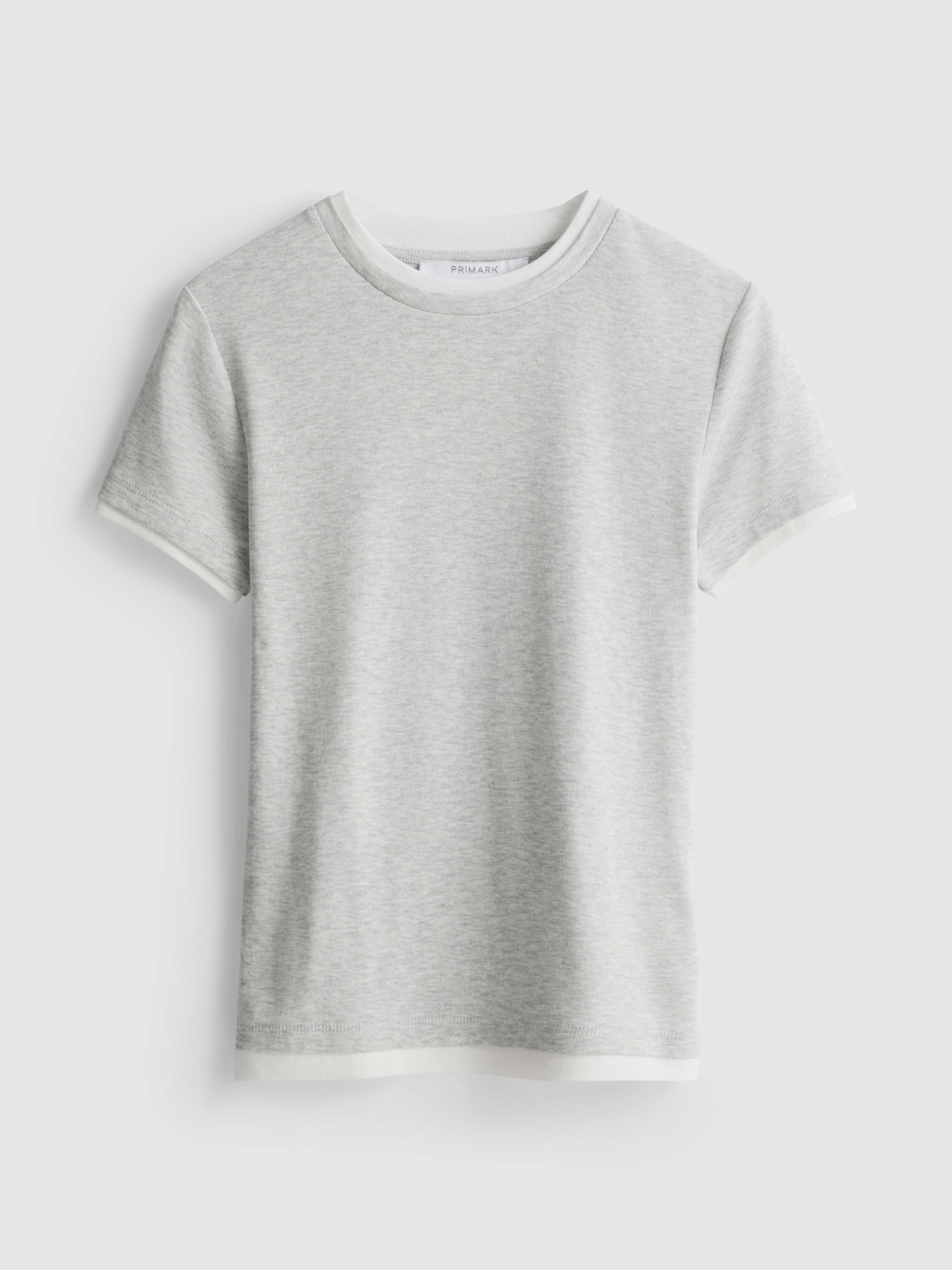 Dubbellaags T-shirt met ronde hals
