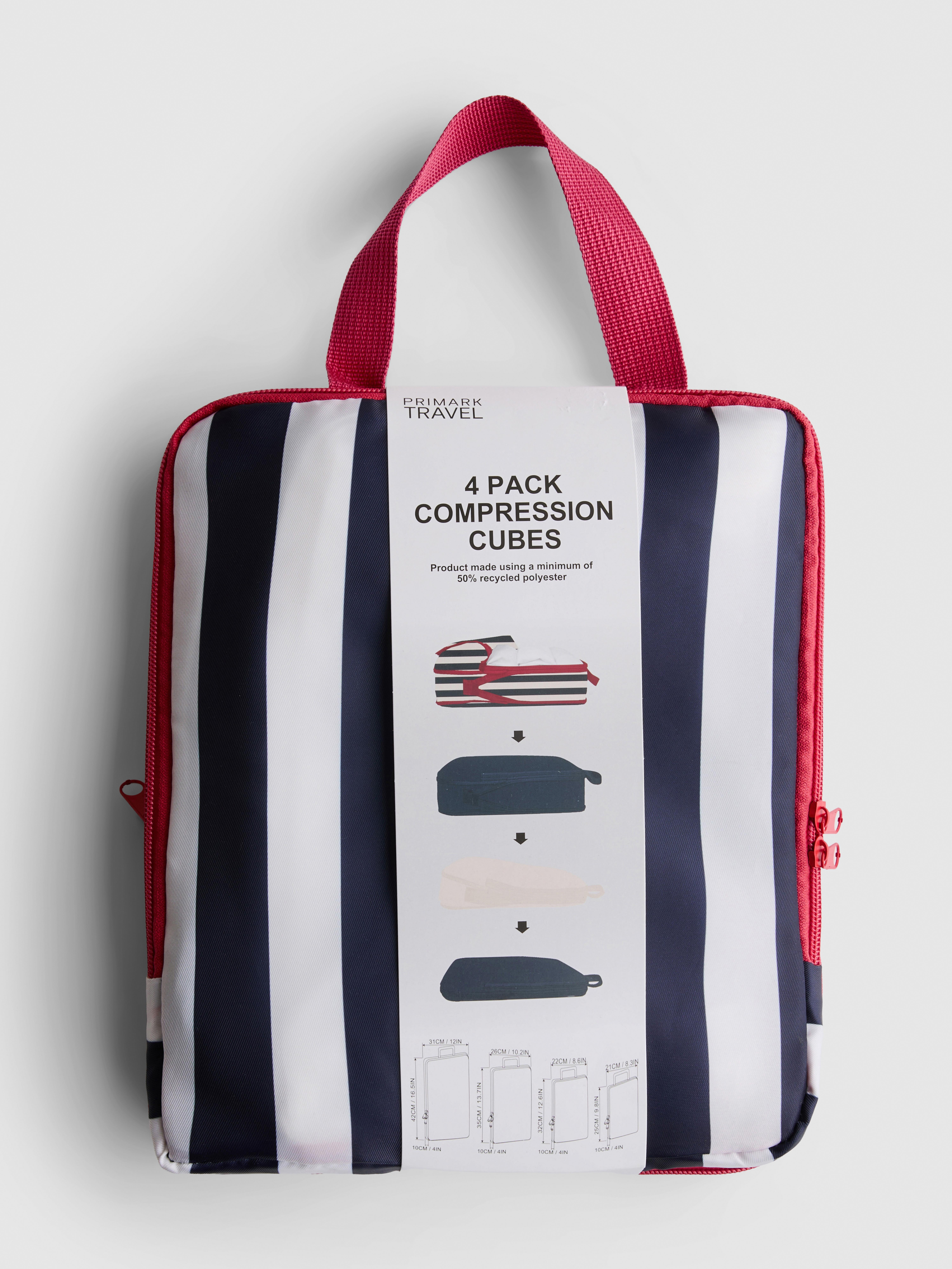 Confezione da 4 organizer da viaggio a compressione