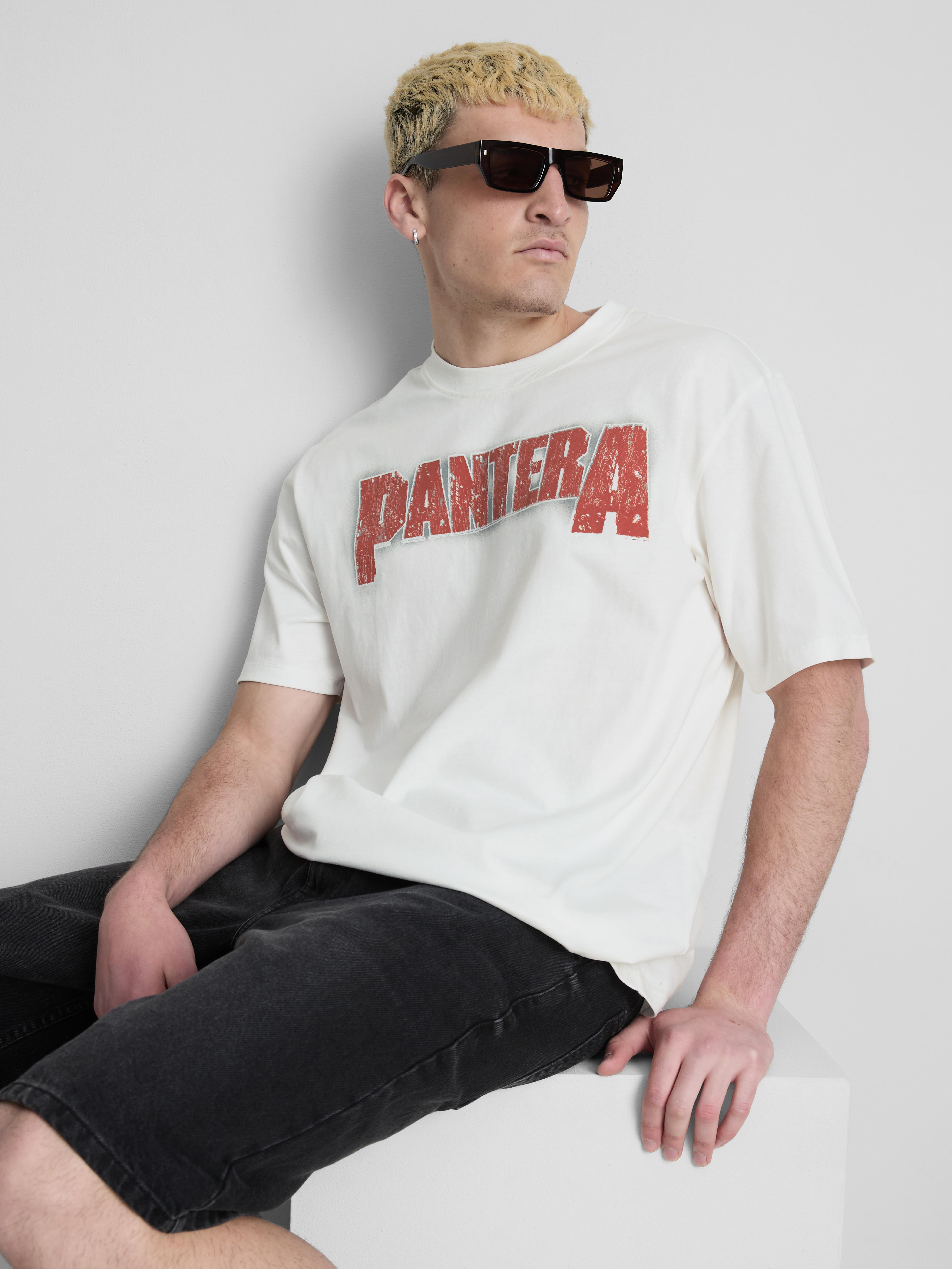 T-shirt met print Pantera