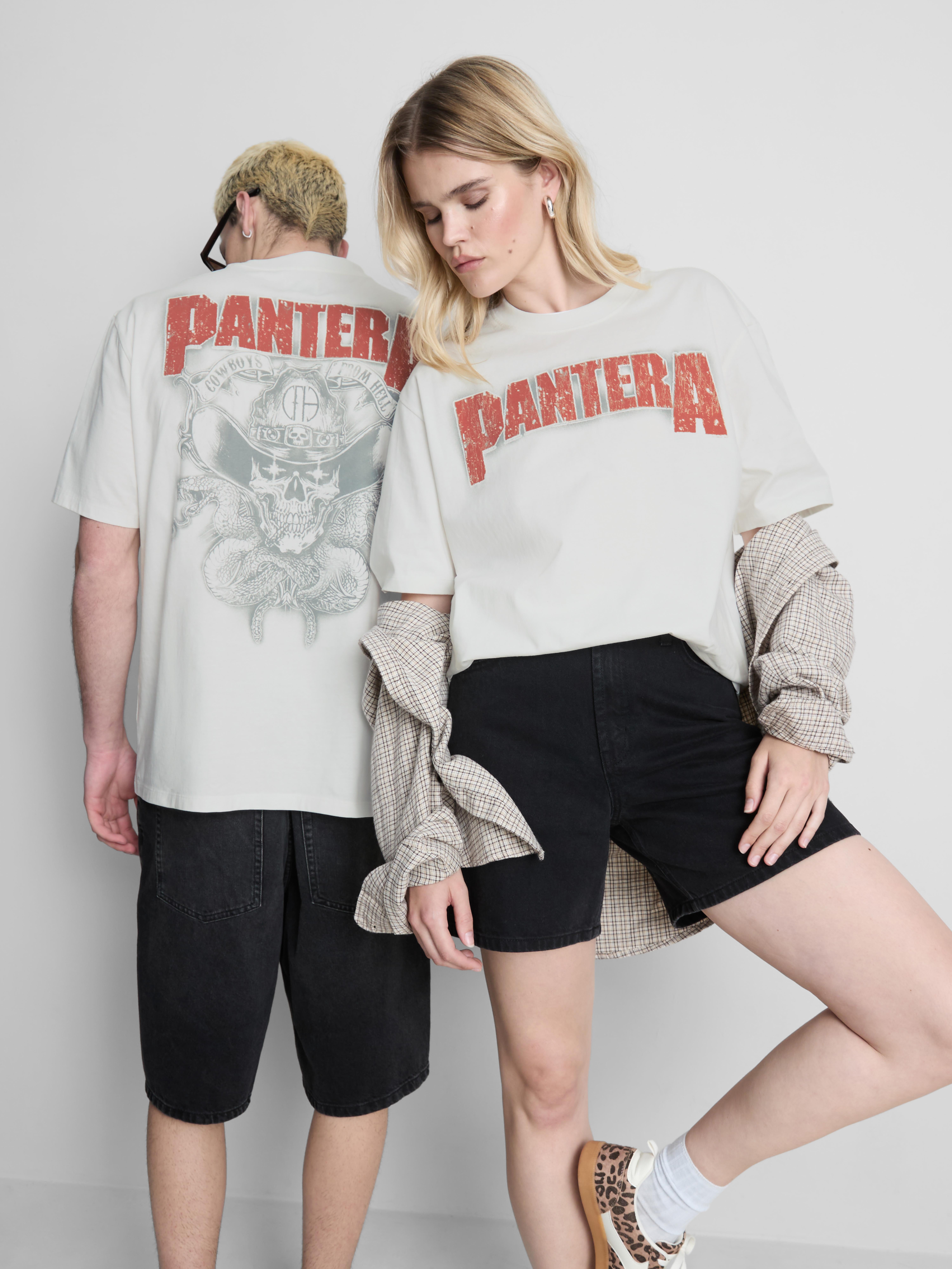 T-shirt met print Pantera