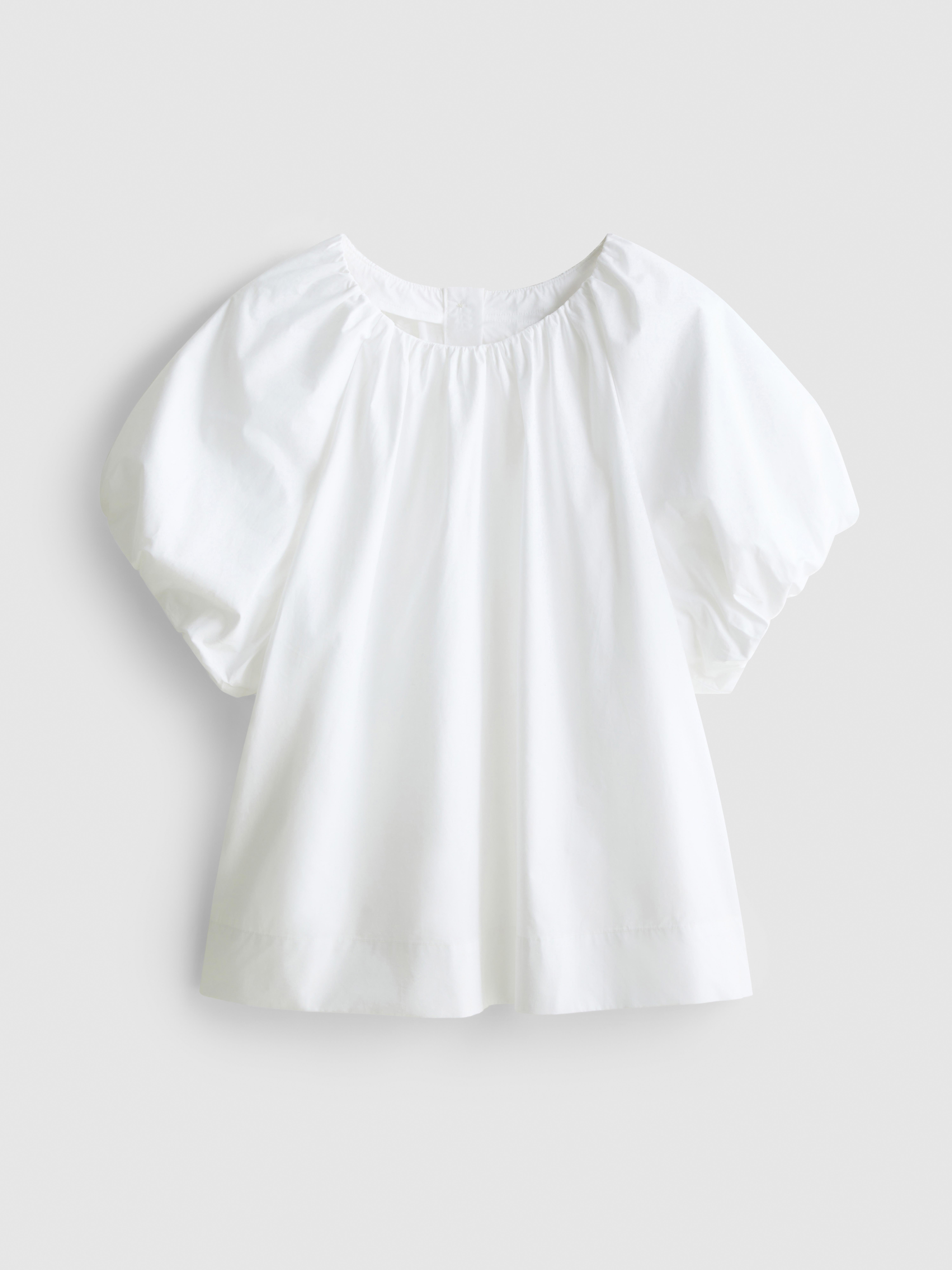 Bluse aus reiner Baumwolle mit Puffärmeln