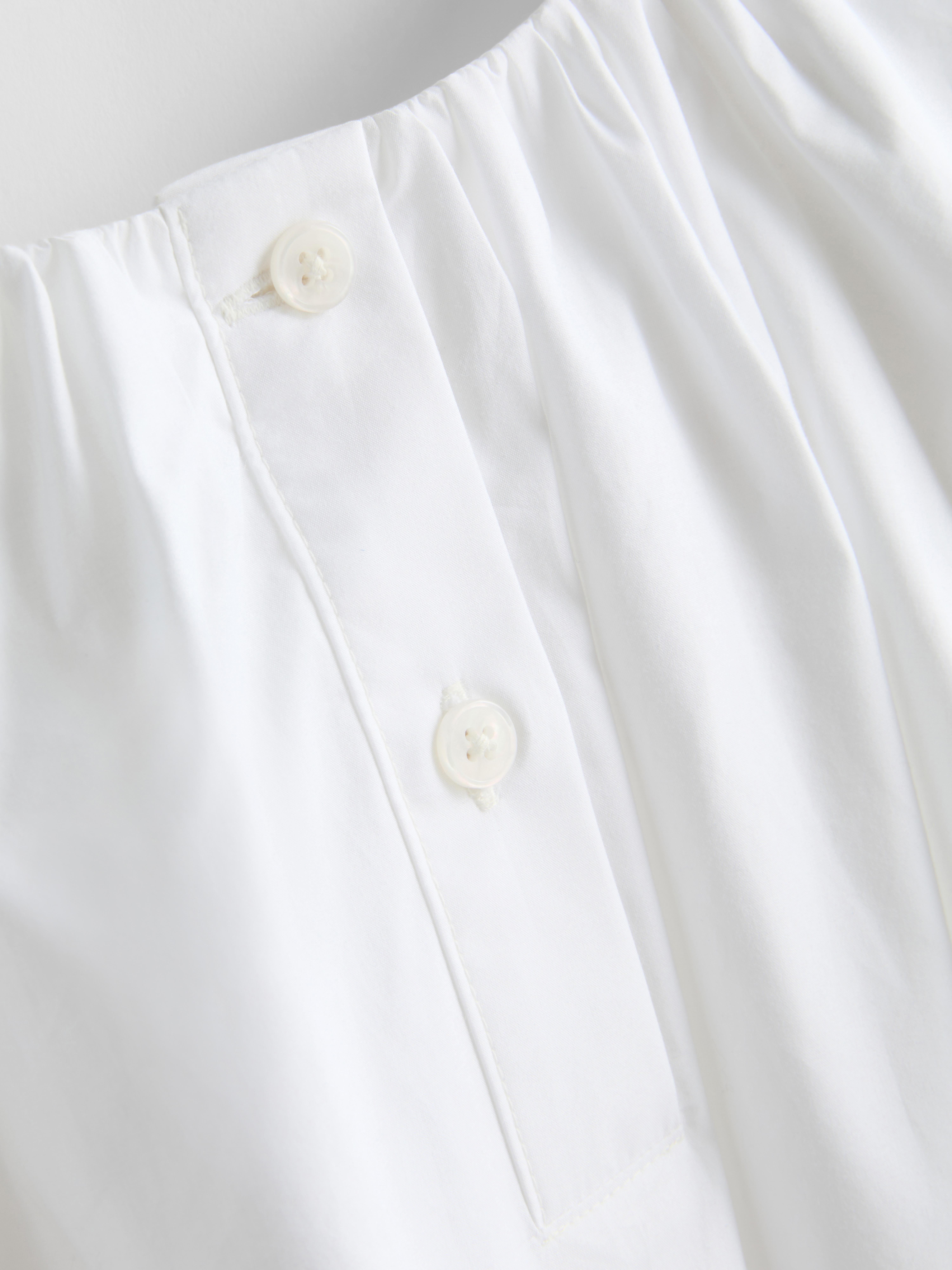 Bluse aus reiner Baumwolle mit Puffärmeln