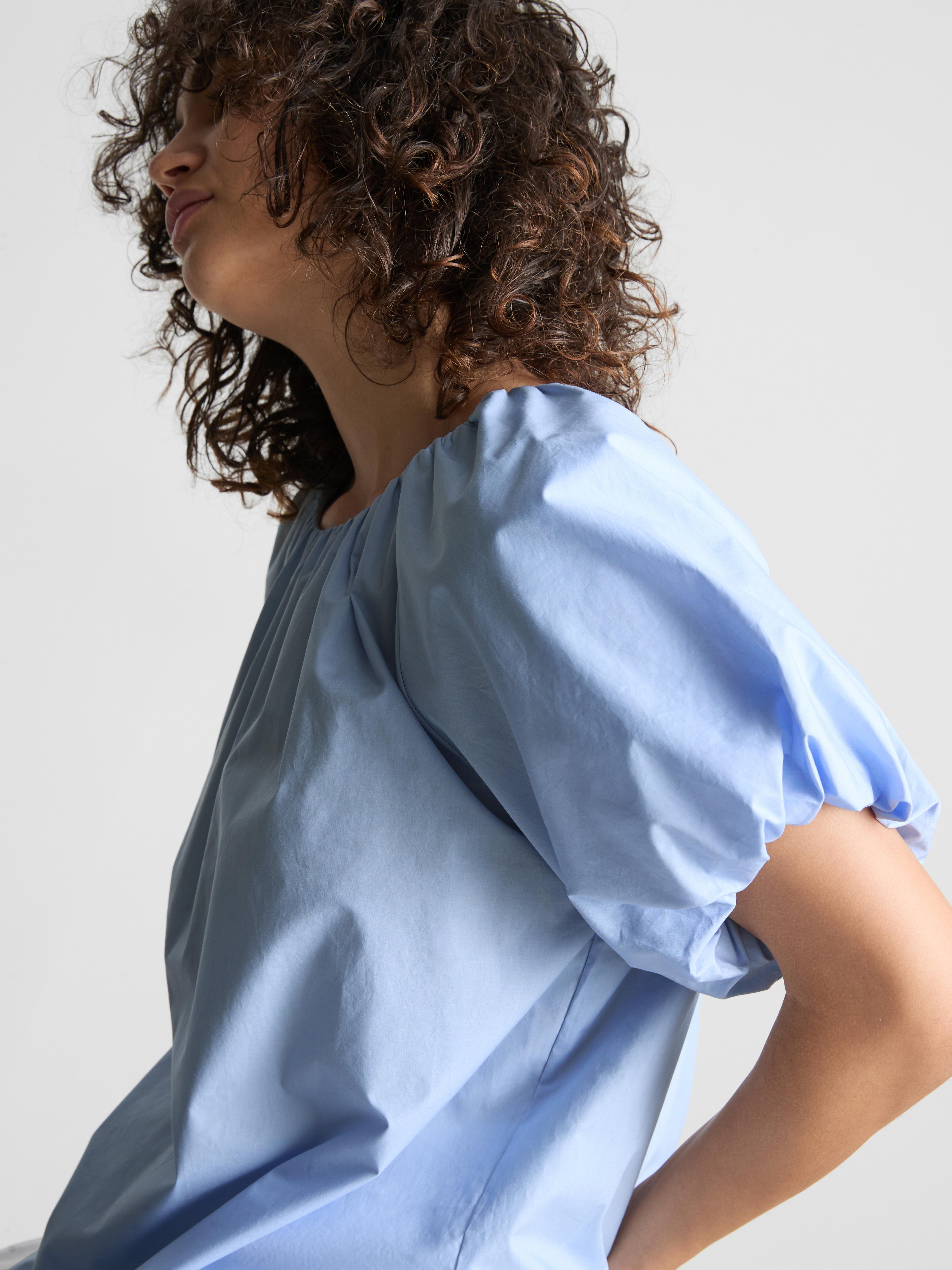 Puur katoenen blouse met pofmouwen
