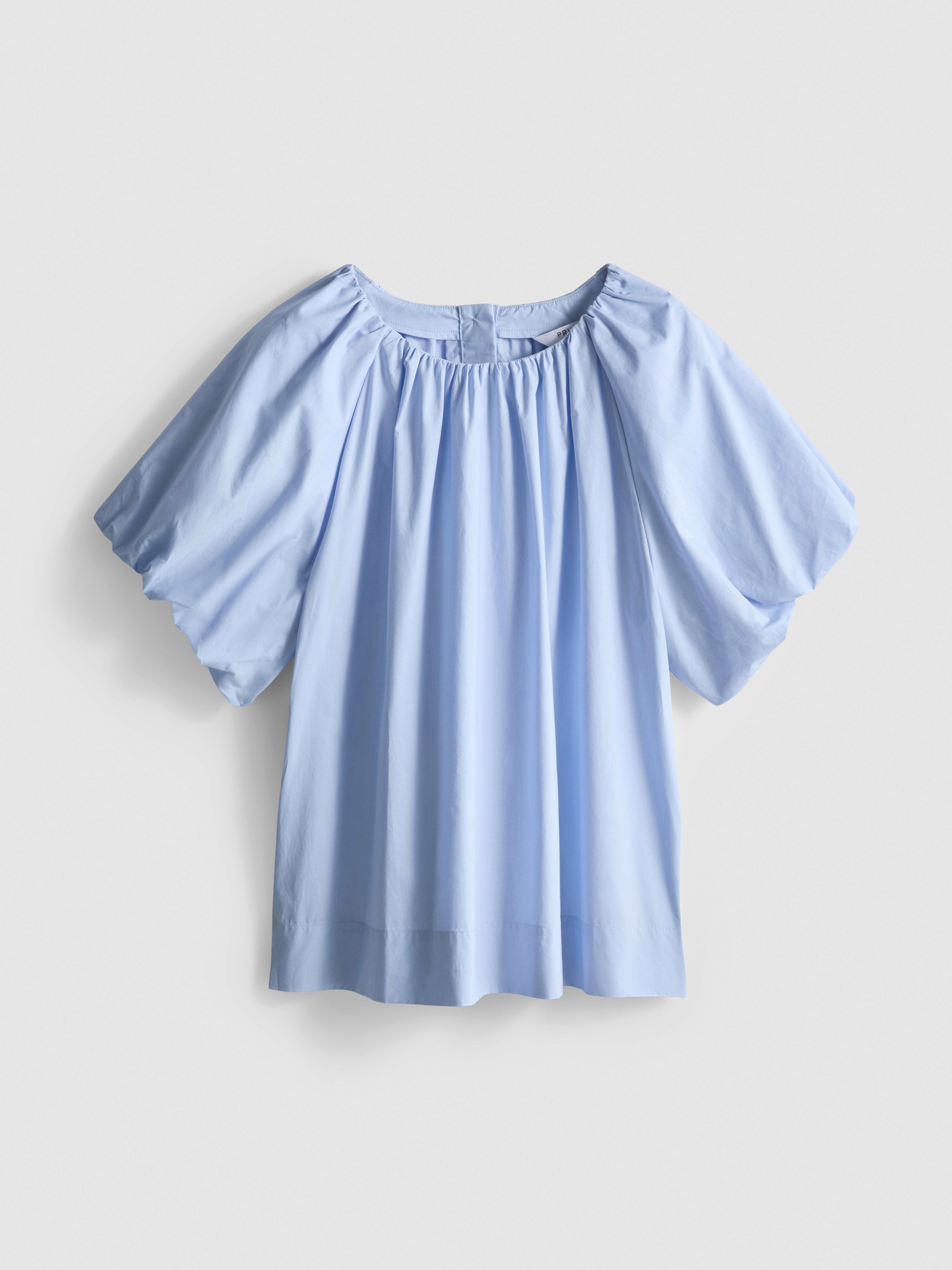 Puur katoenen blouse met pofmouwen