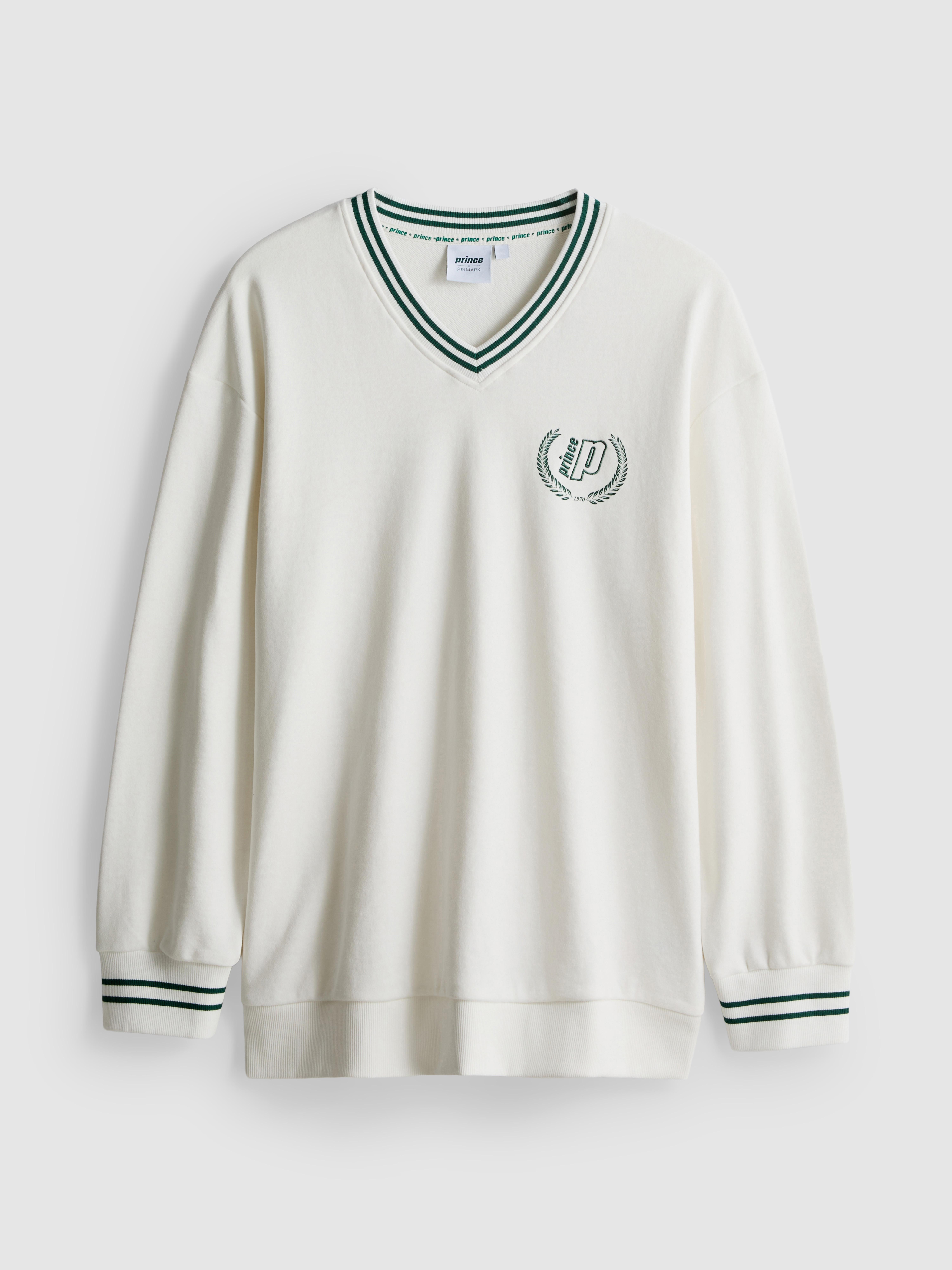 Sweat-shirt en coton à col en V Prince