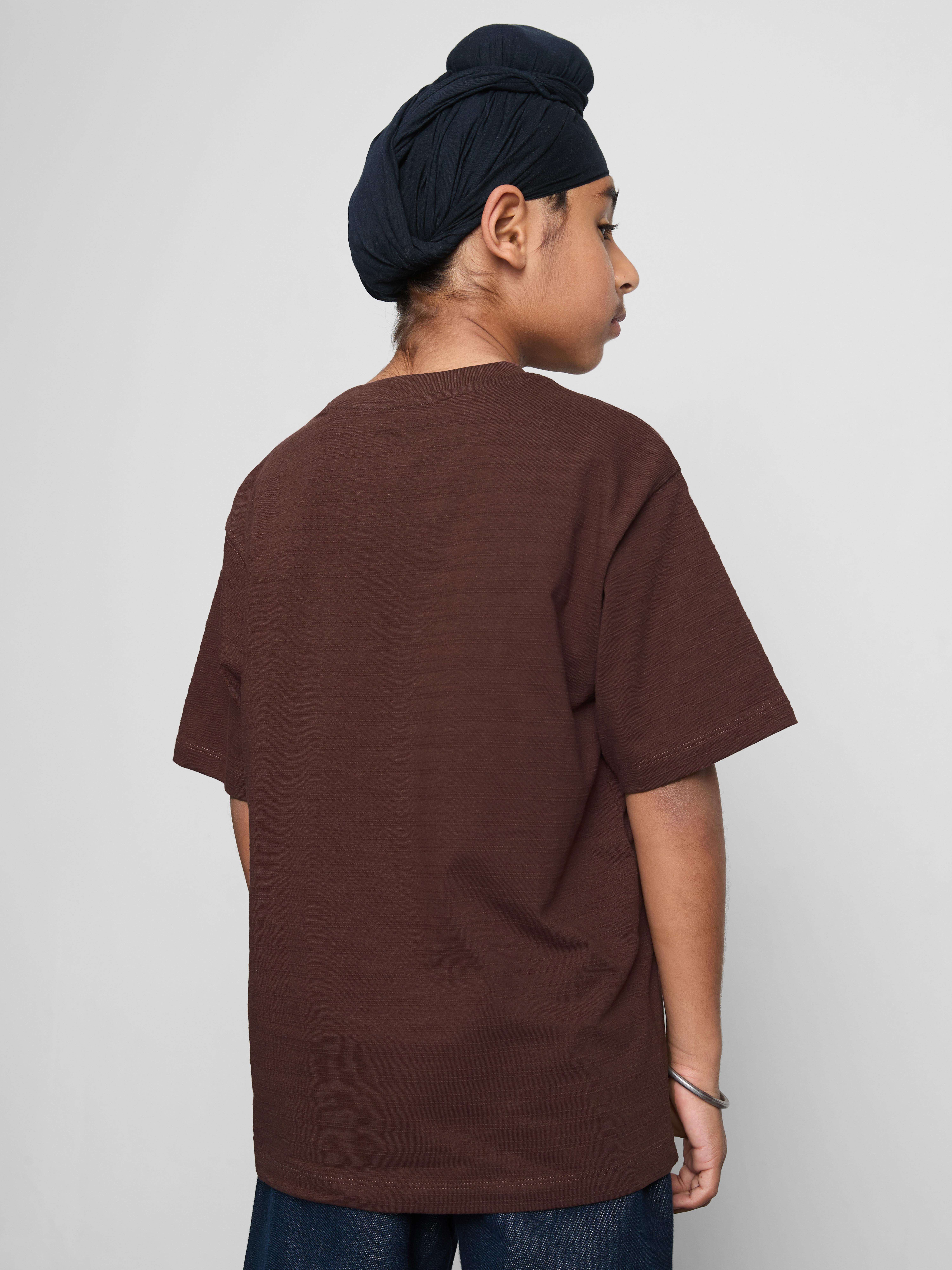 7 - 15 ani | Tricou texturat din bumbac pur, cu dungi