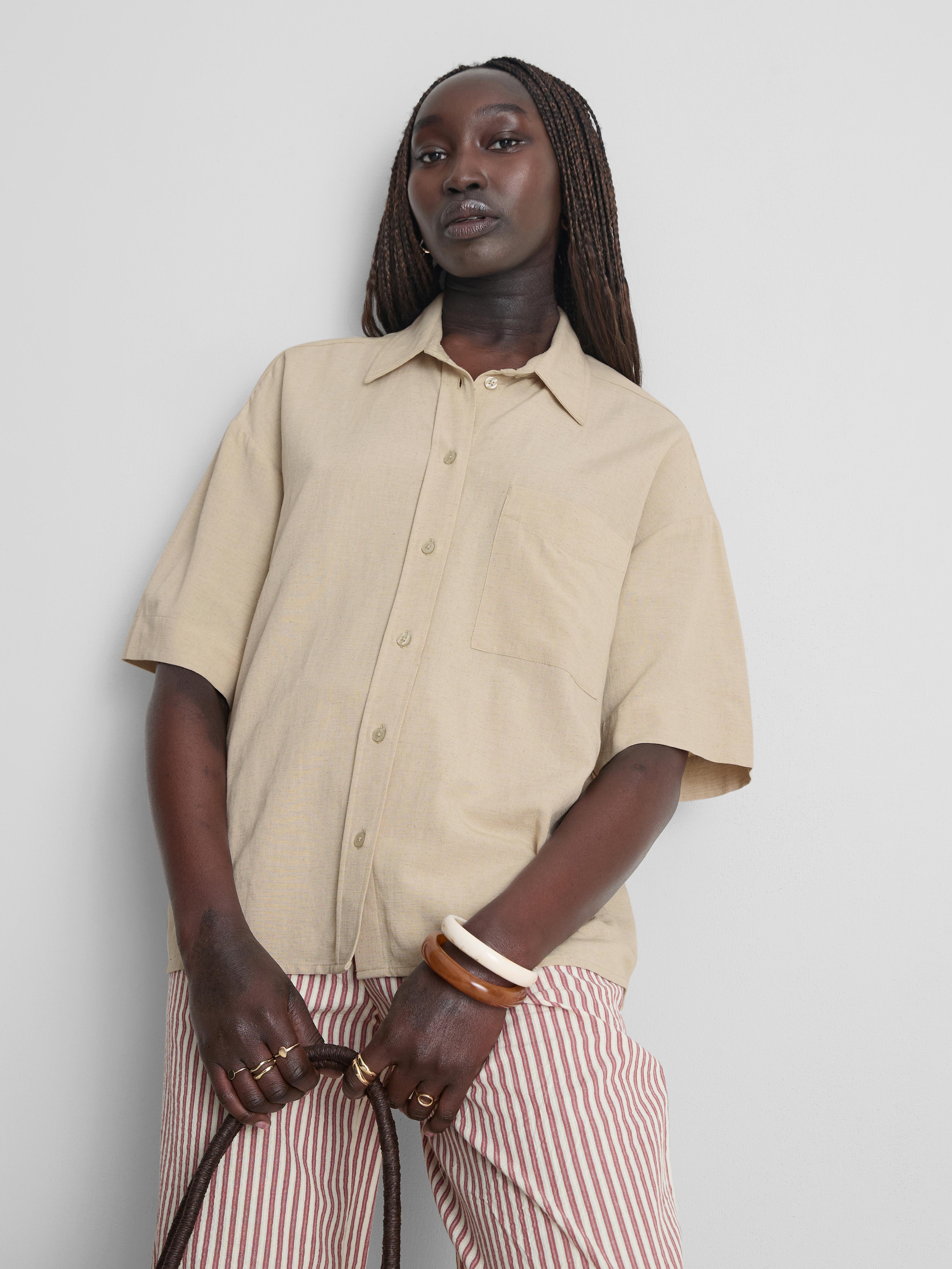 Cotton Blend Patch Pocket Shirt