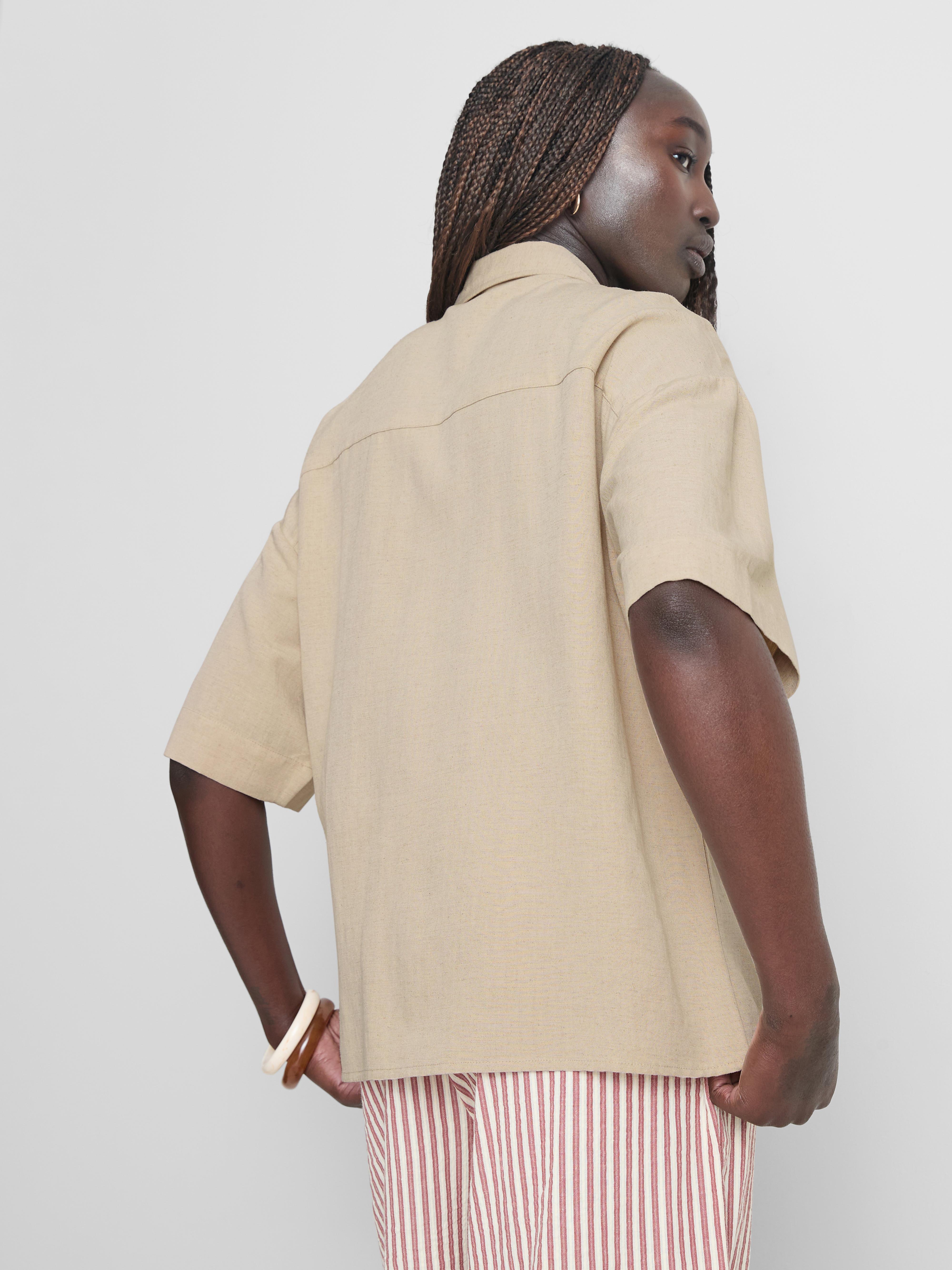 Cotton Blend Patch Pocket Shirt
