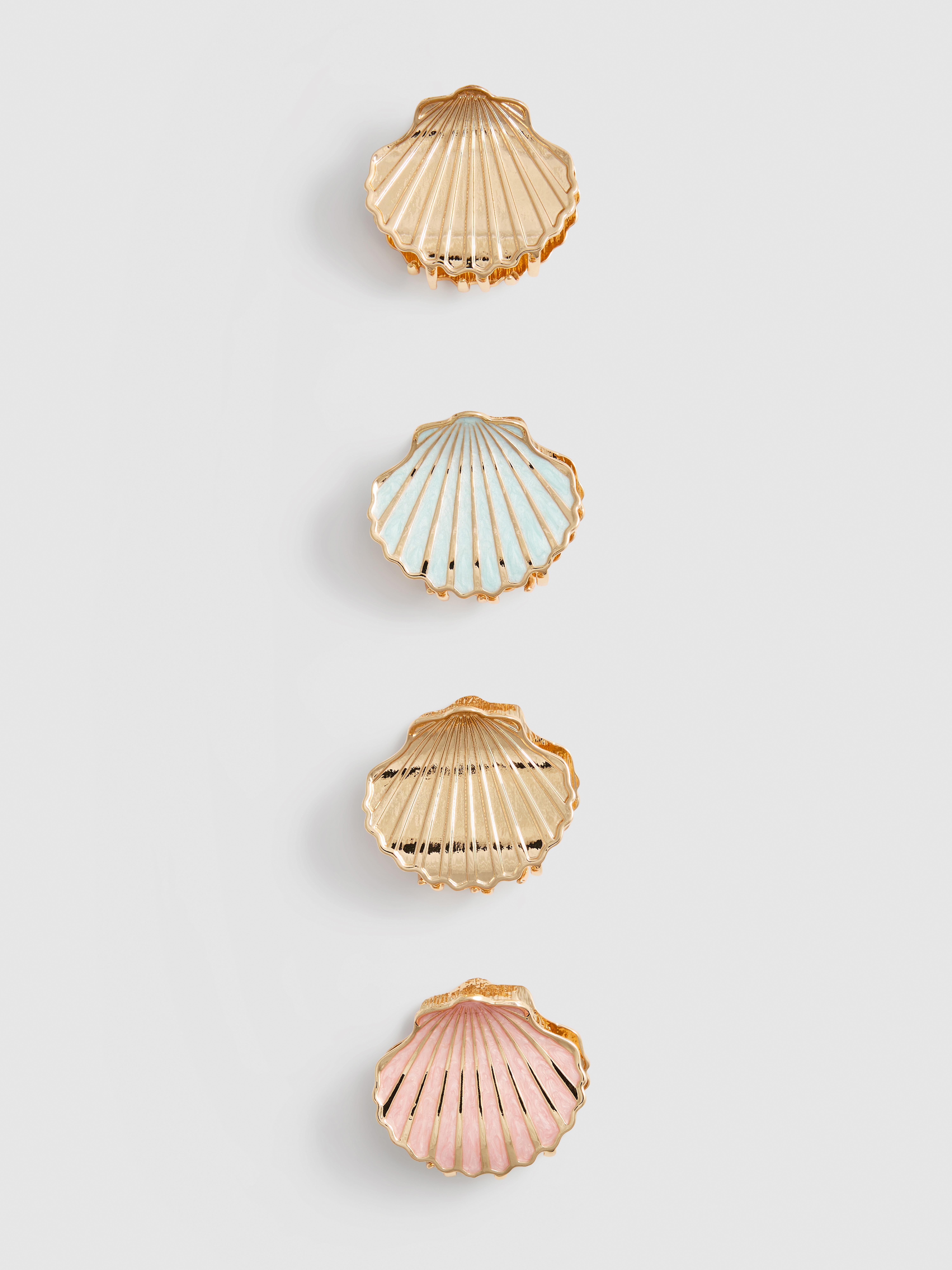 Pack de 4 pinzas para el pelo de conchas