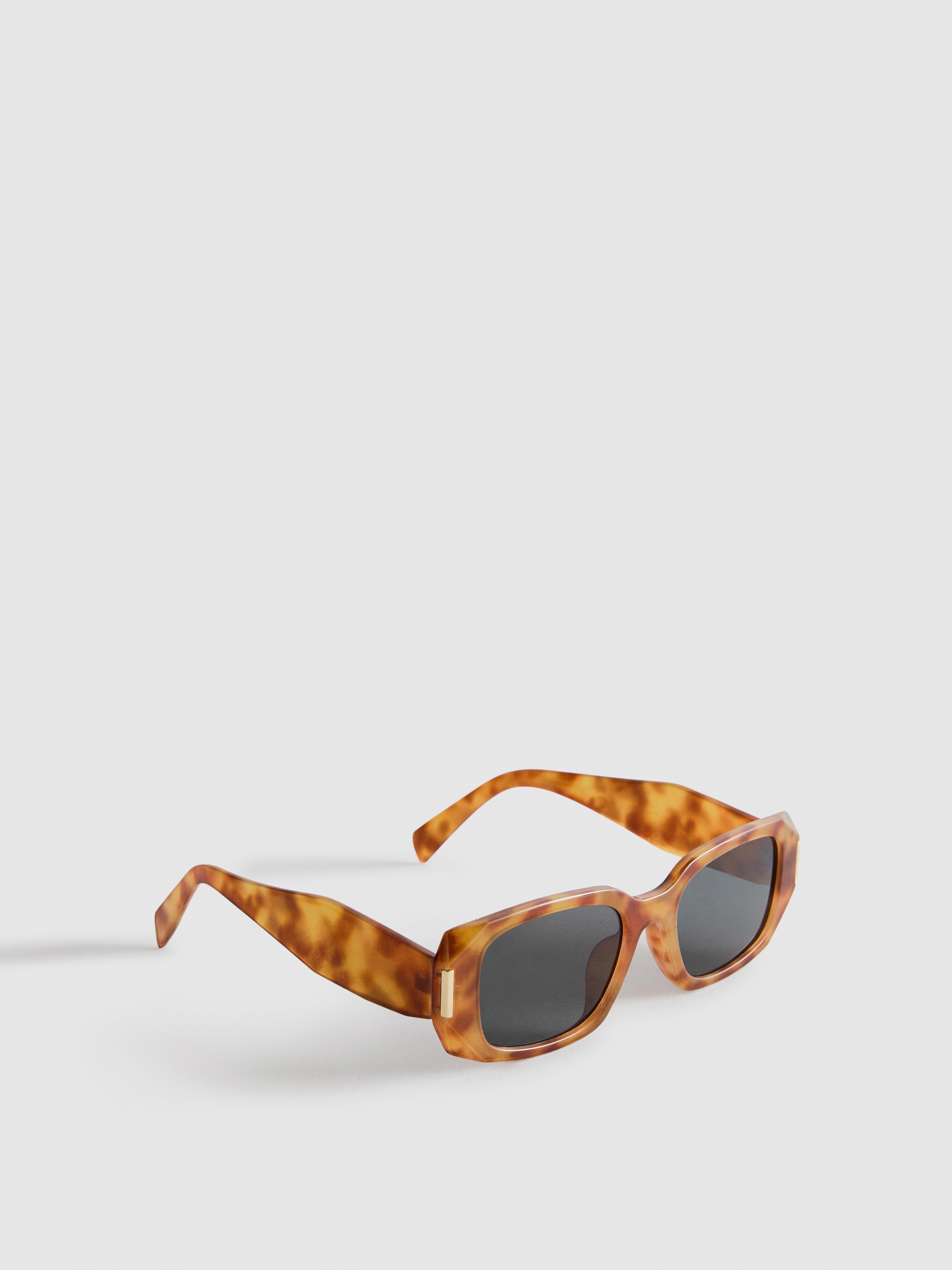 Women's Orange Rectangular Tortoiseshell Sunglasses | Primark