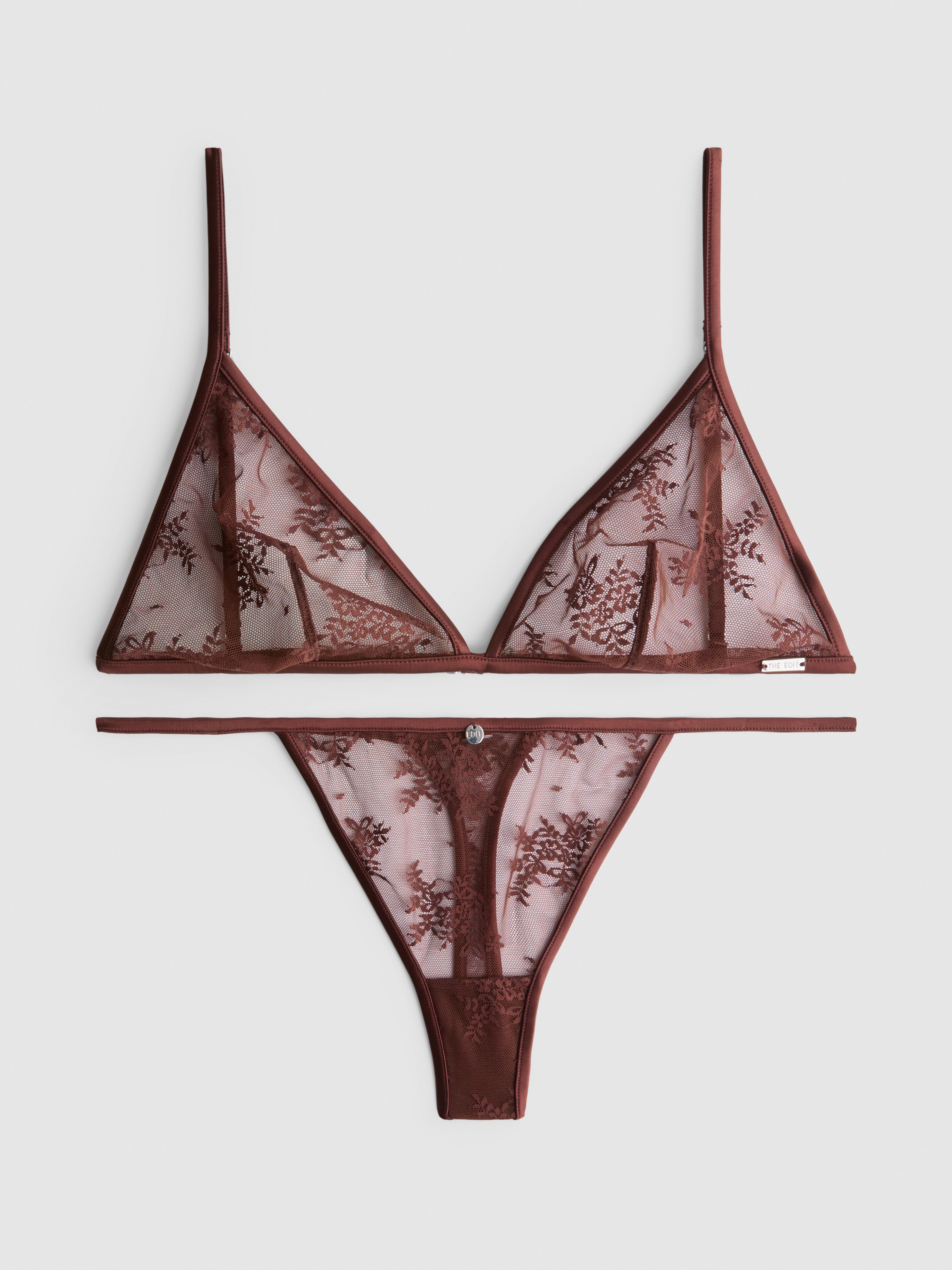 Kanten lingerieset met triangelbralette The Edit