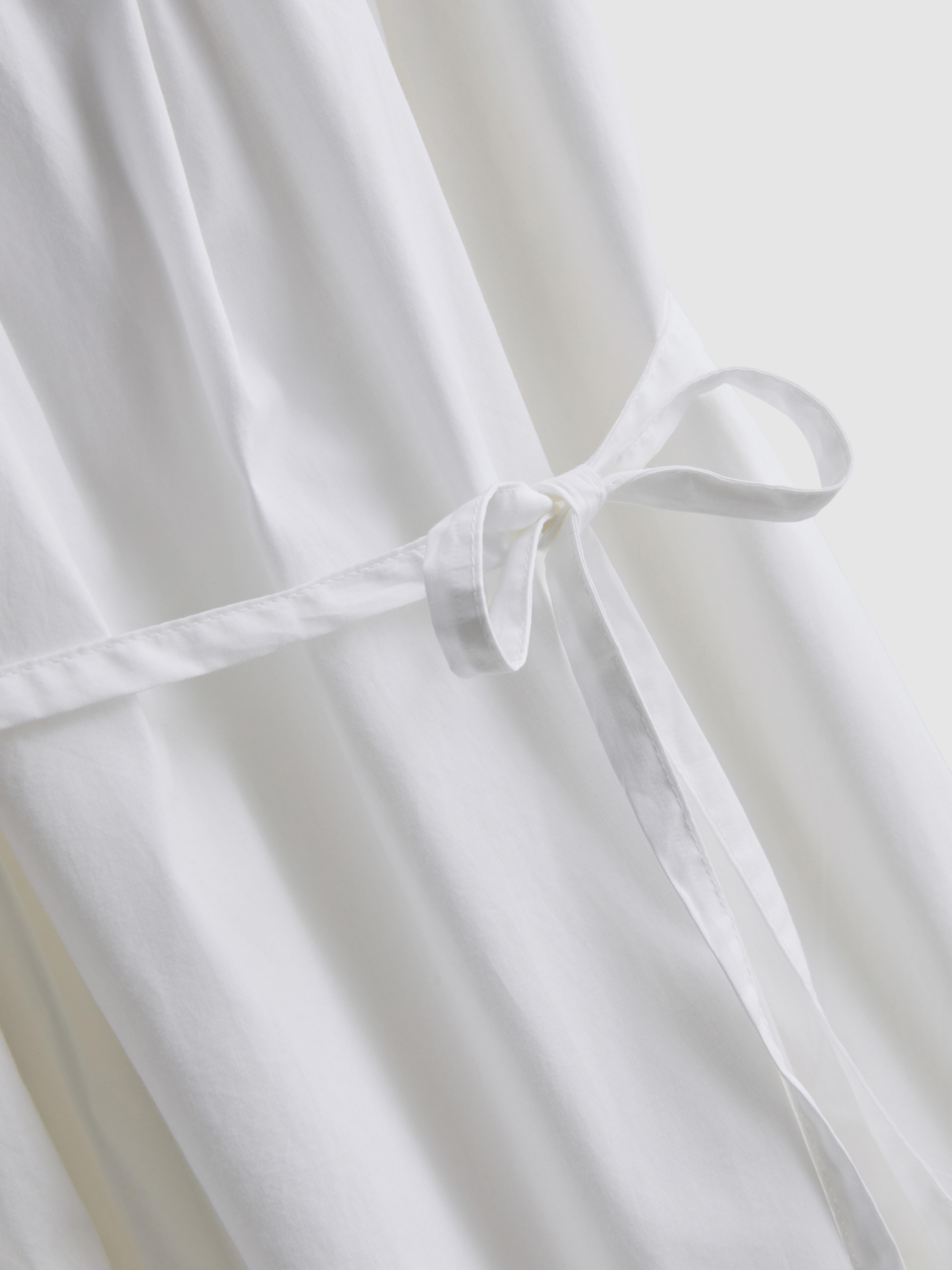 Vestido mini alças popelina folhos