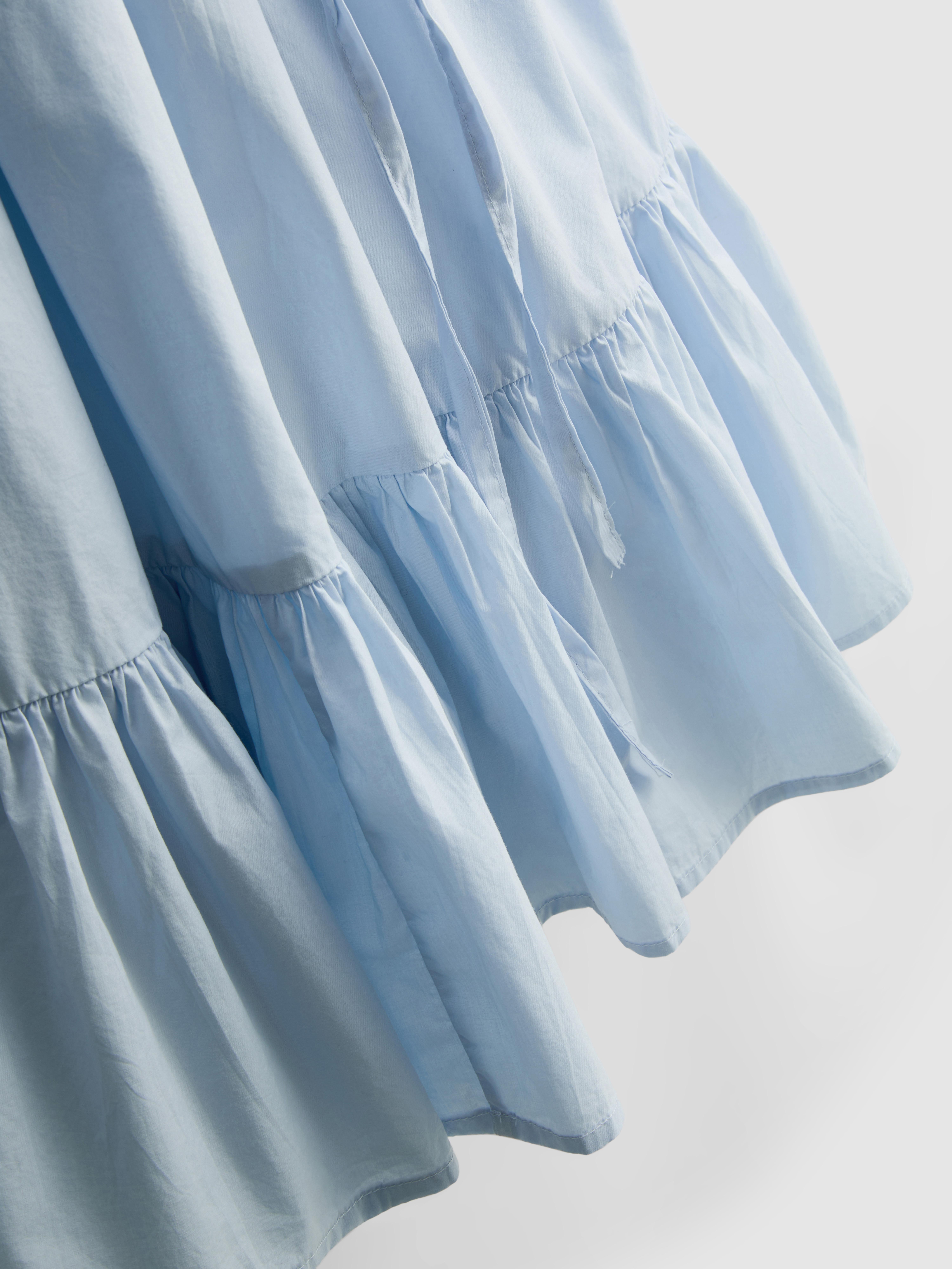 Strappy Ruffle Poplin Mini Dress