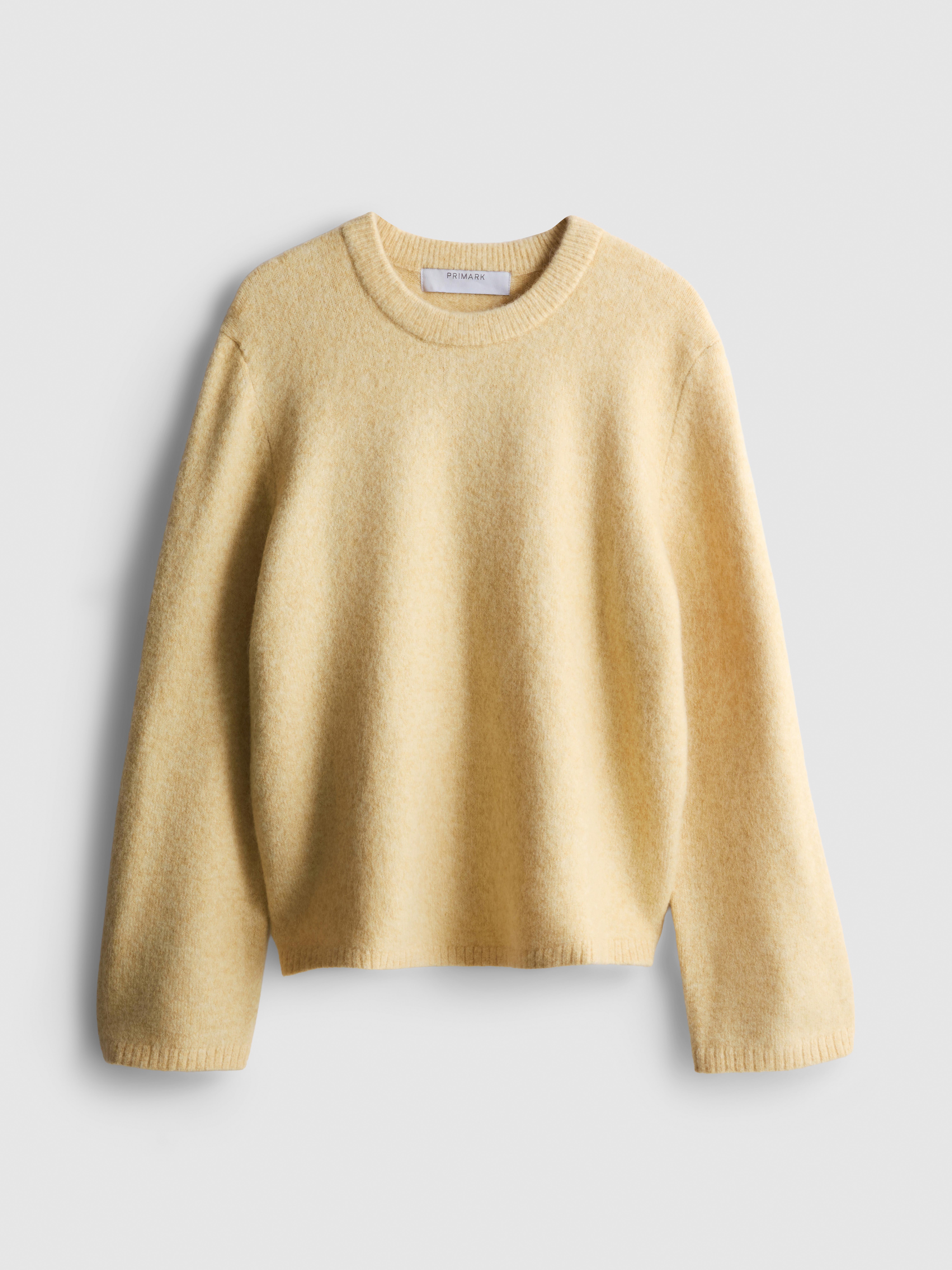 Knitted Crew Neck Jumper Light Yellow