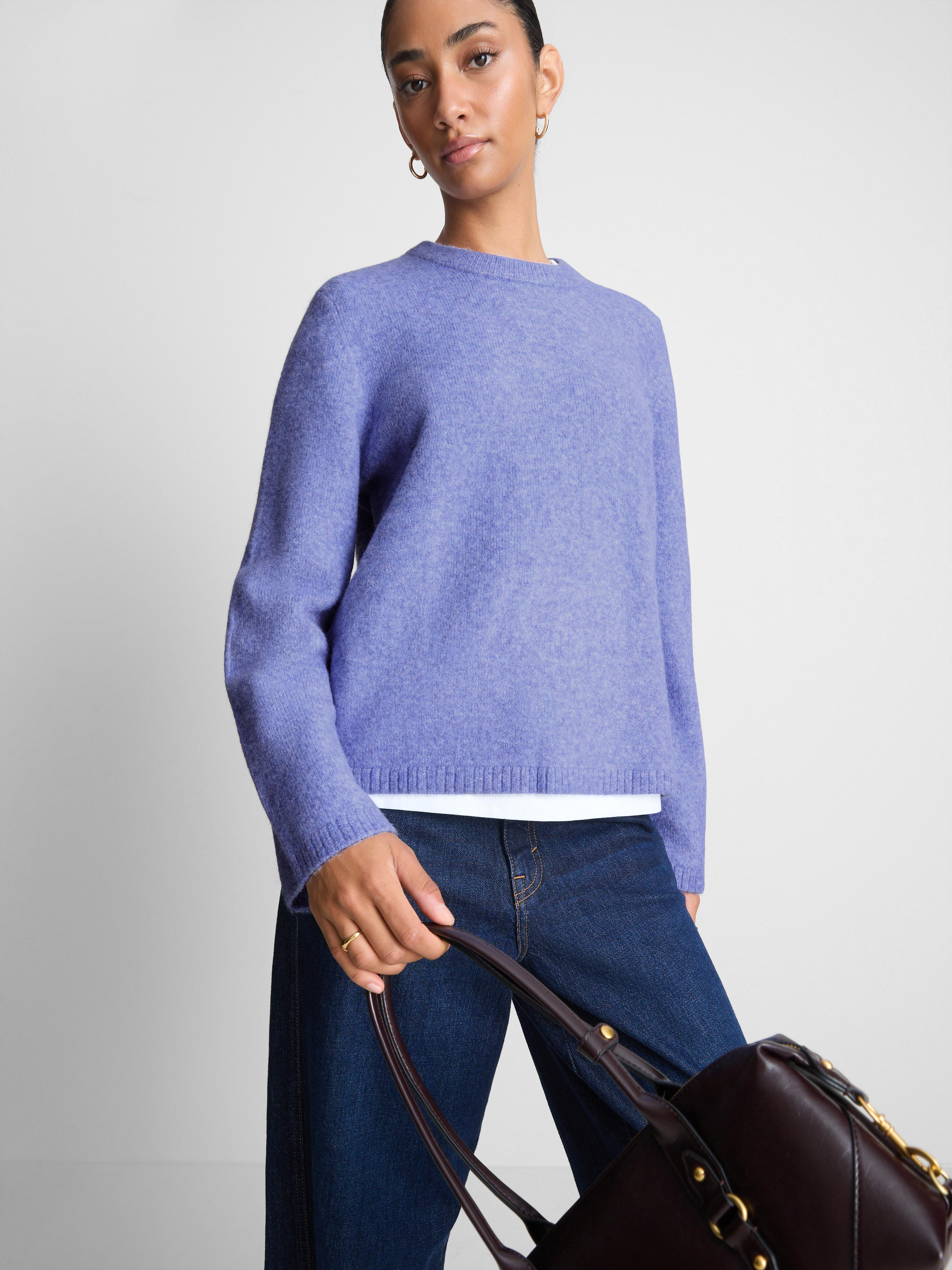 Knitted Crew Neck Jumper Light Blue