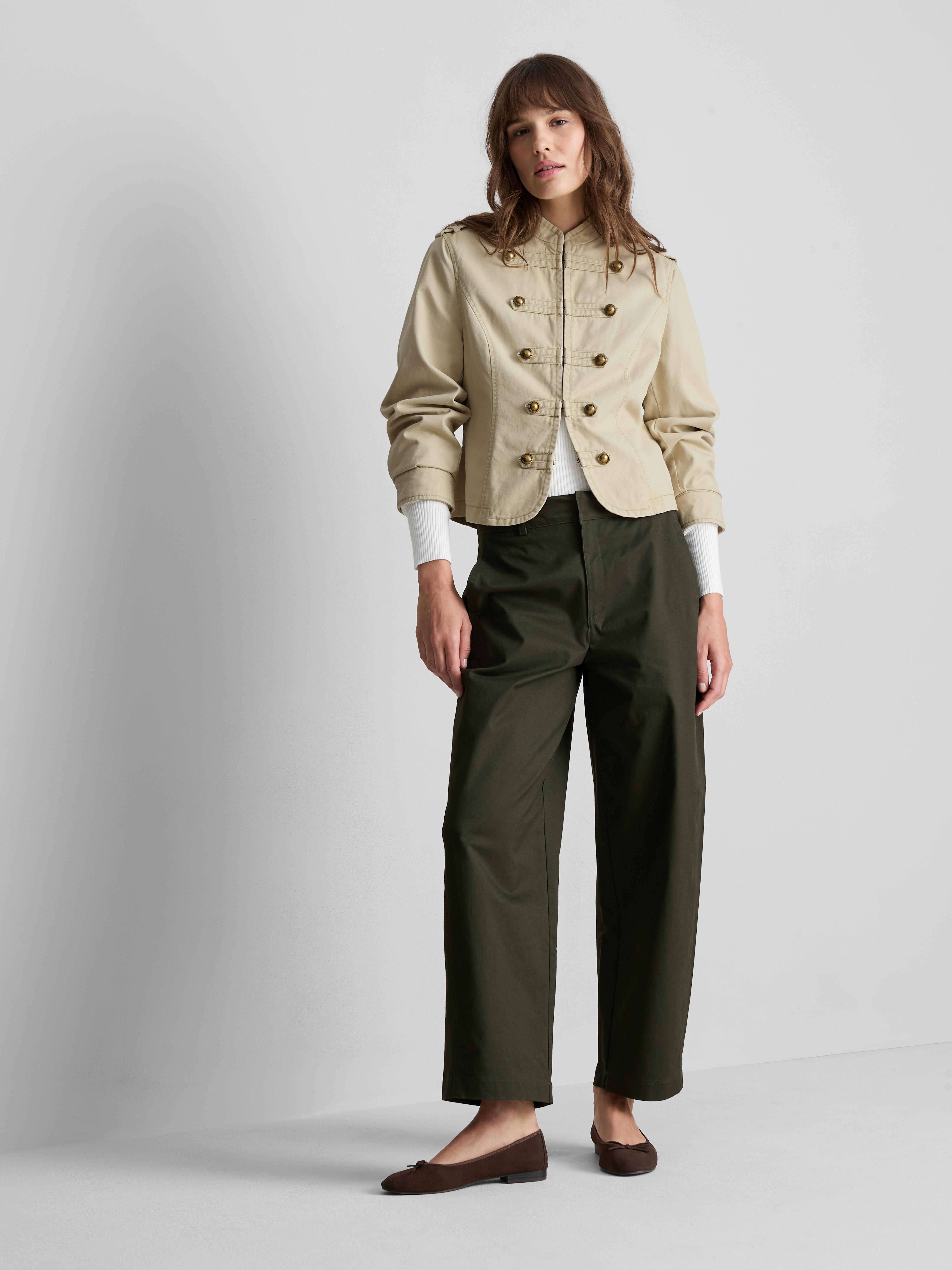 Cotton Cropped Military Jacket