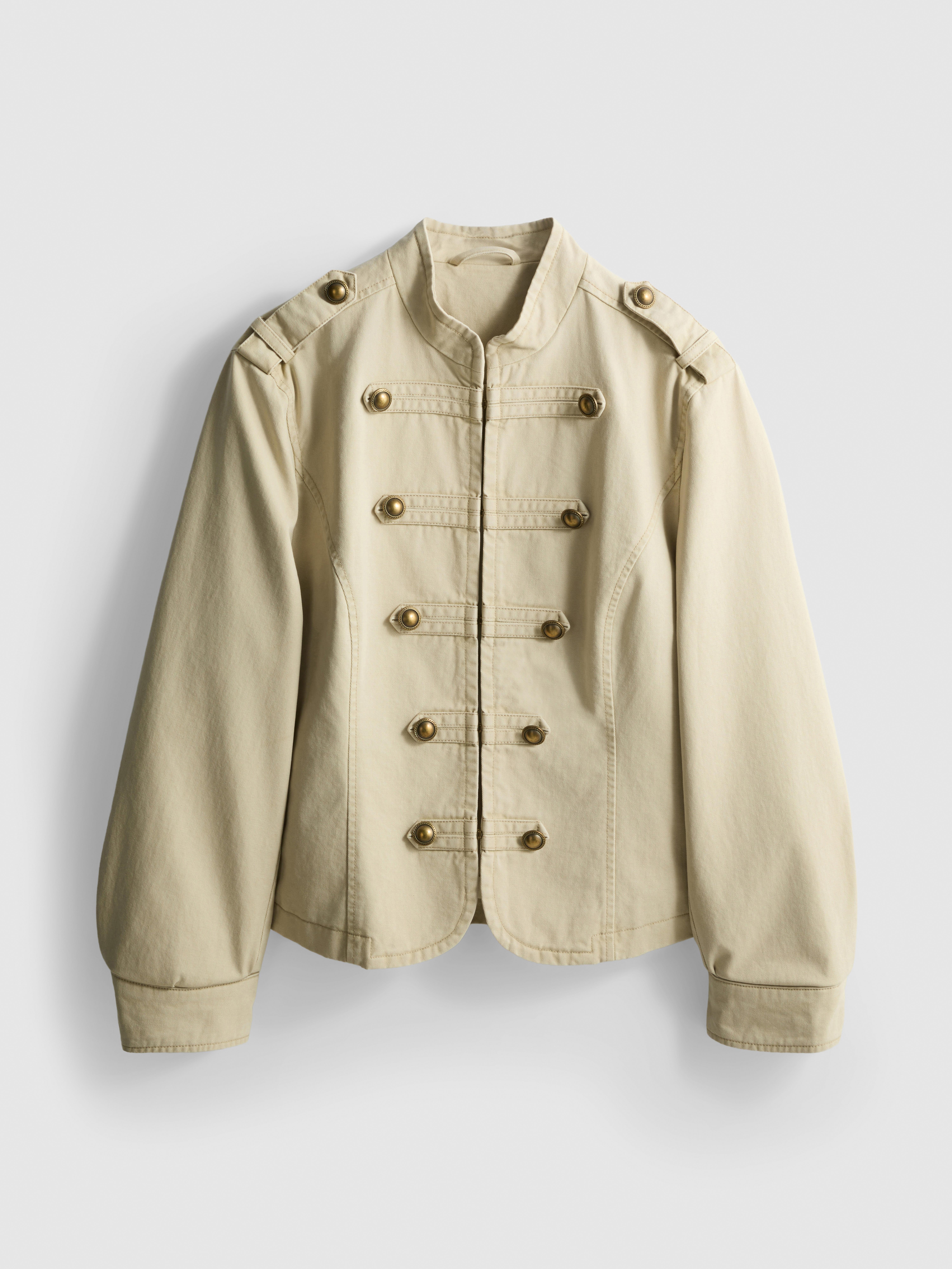 Cotton Cropped Military Jacket
