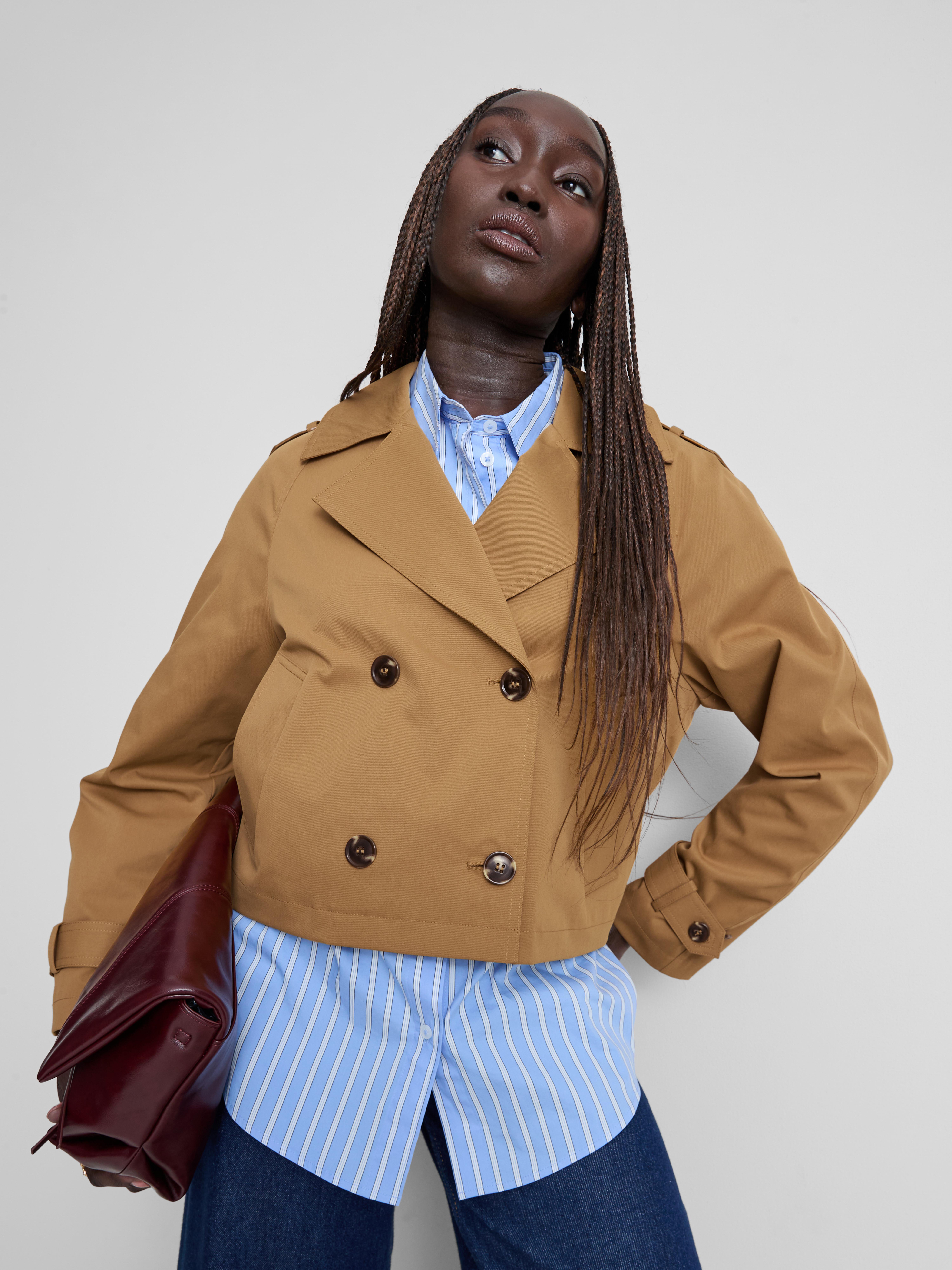 Double-Breasted Boxy Rain Jacket