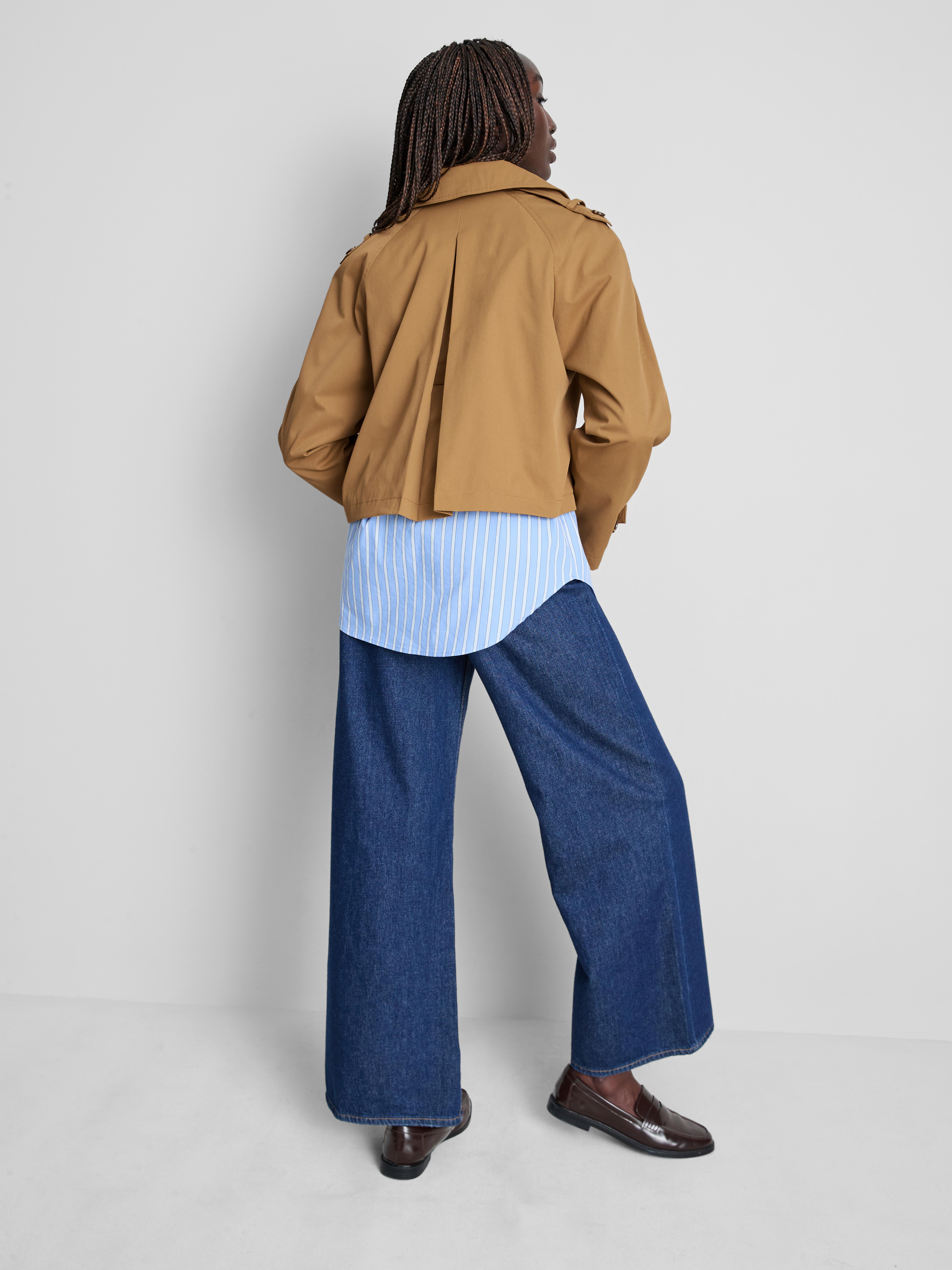 Double-Breasted Boxy Rain Jacket