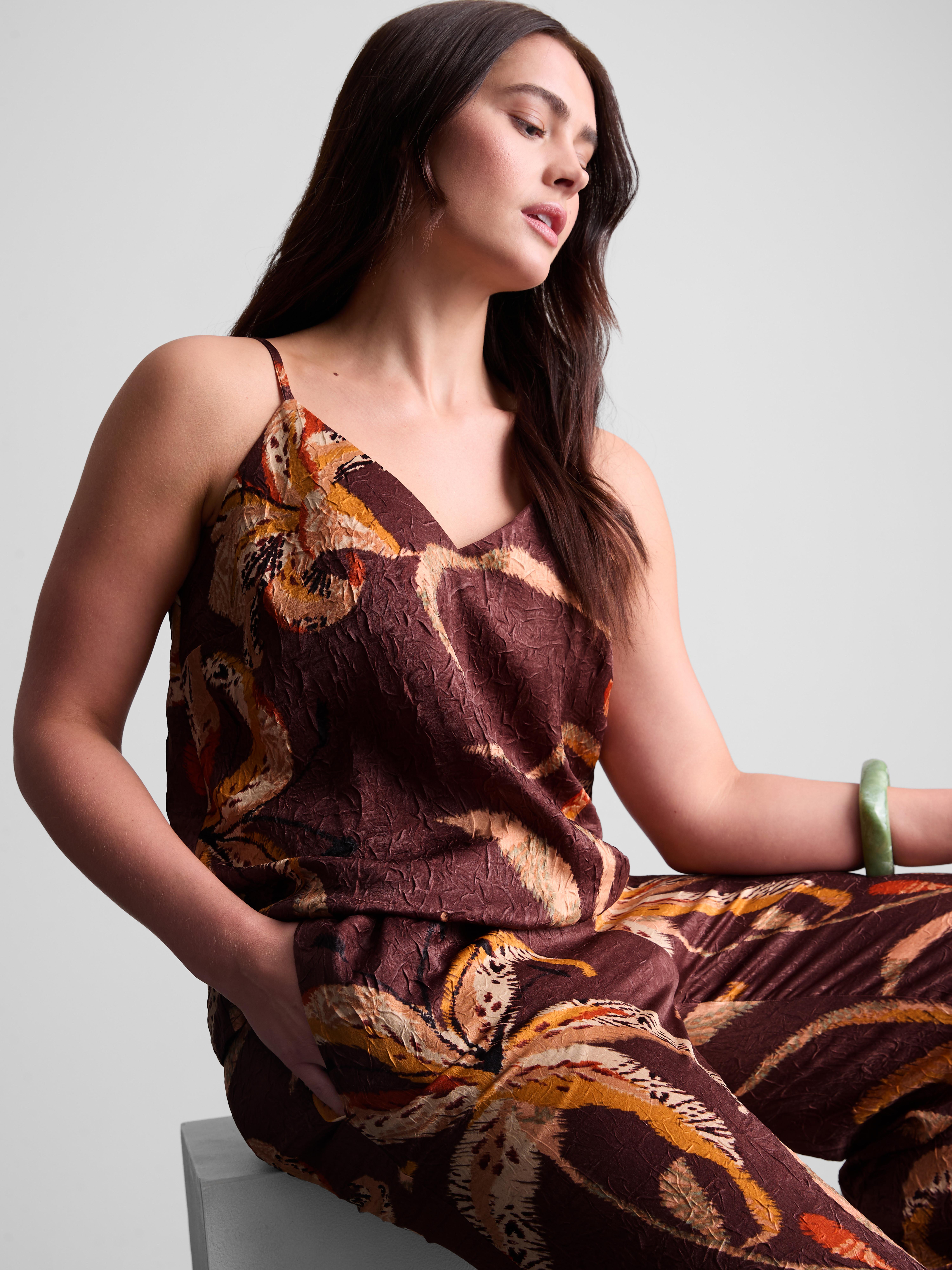 Floral Crushed Satin Cami Top