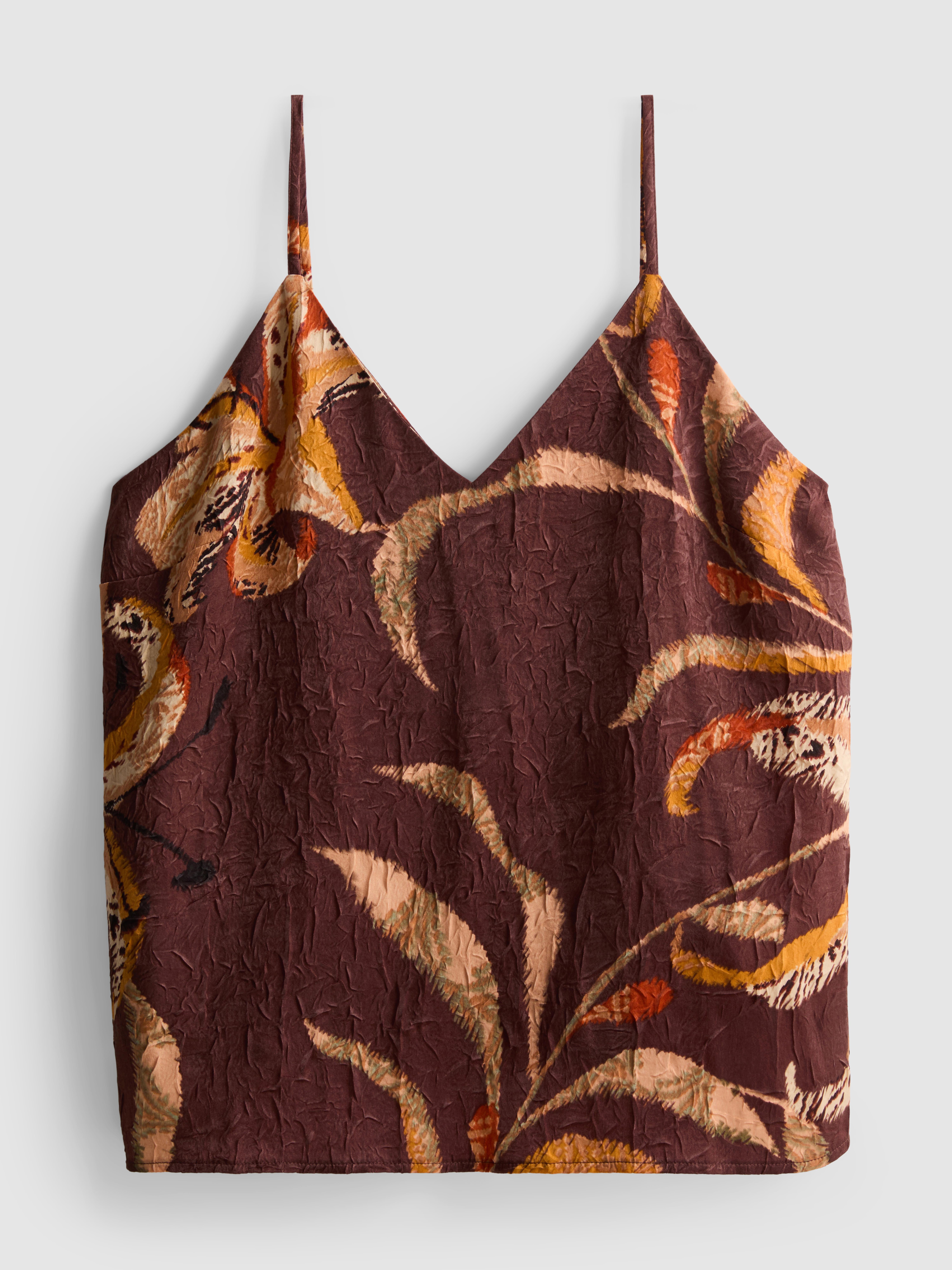 Floral Crushed Satin Cami Top