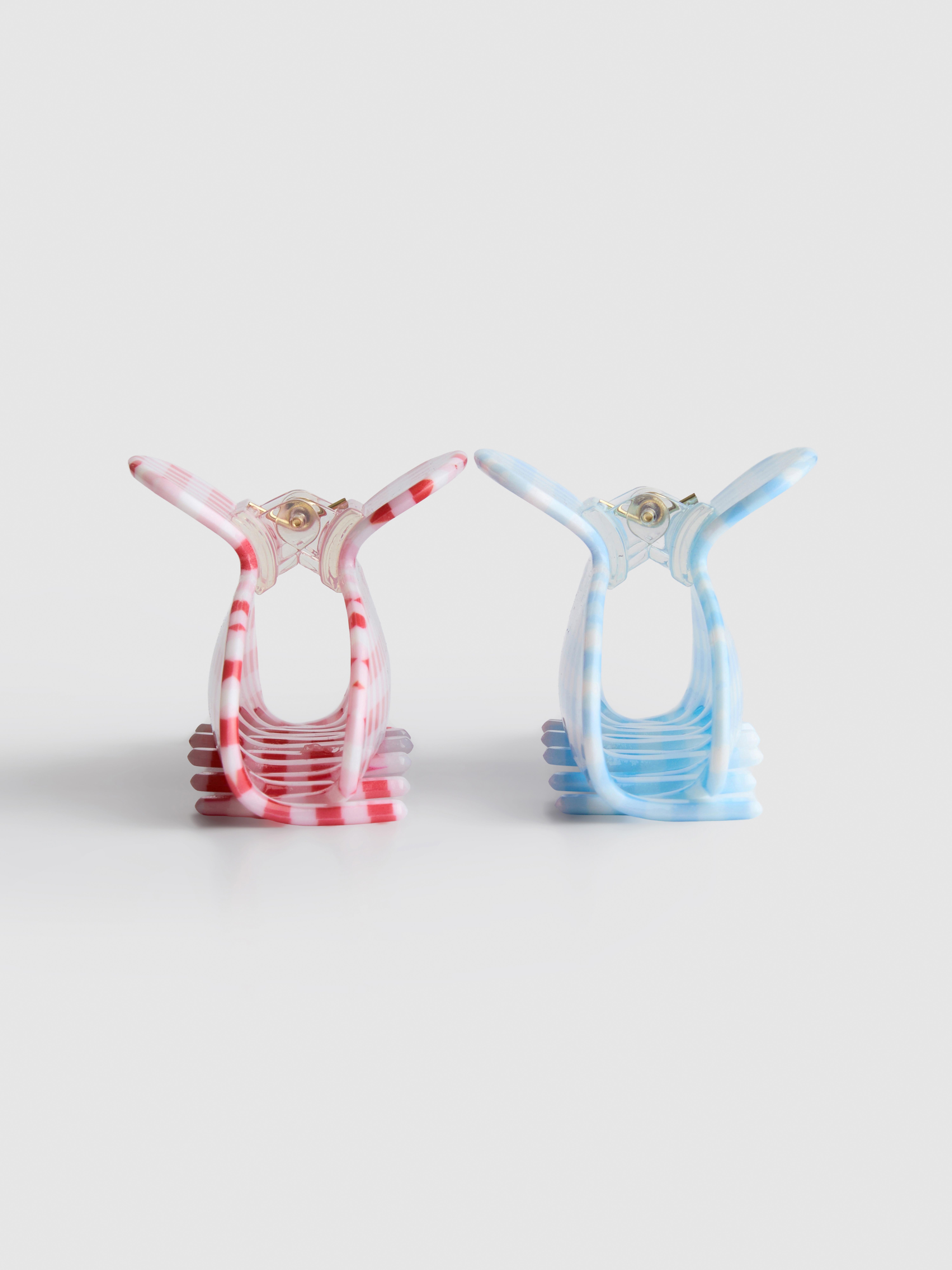 2pk Gingham Hair Claw Clips