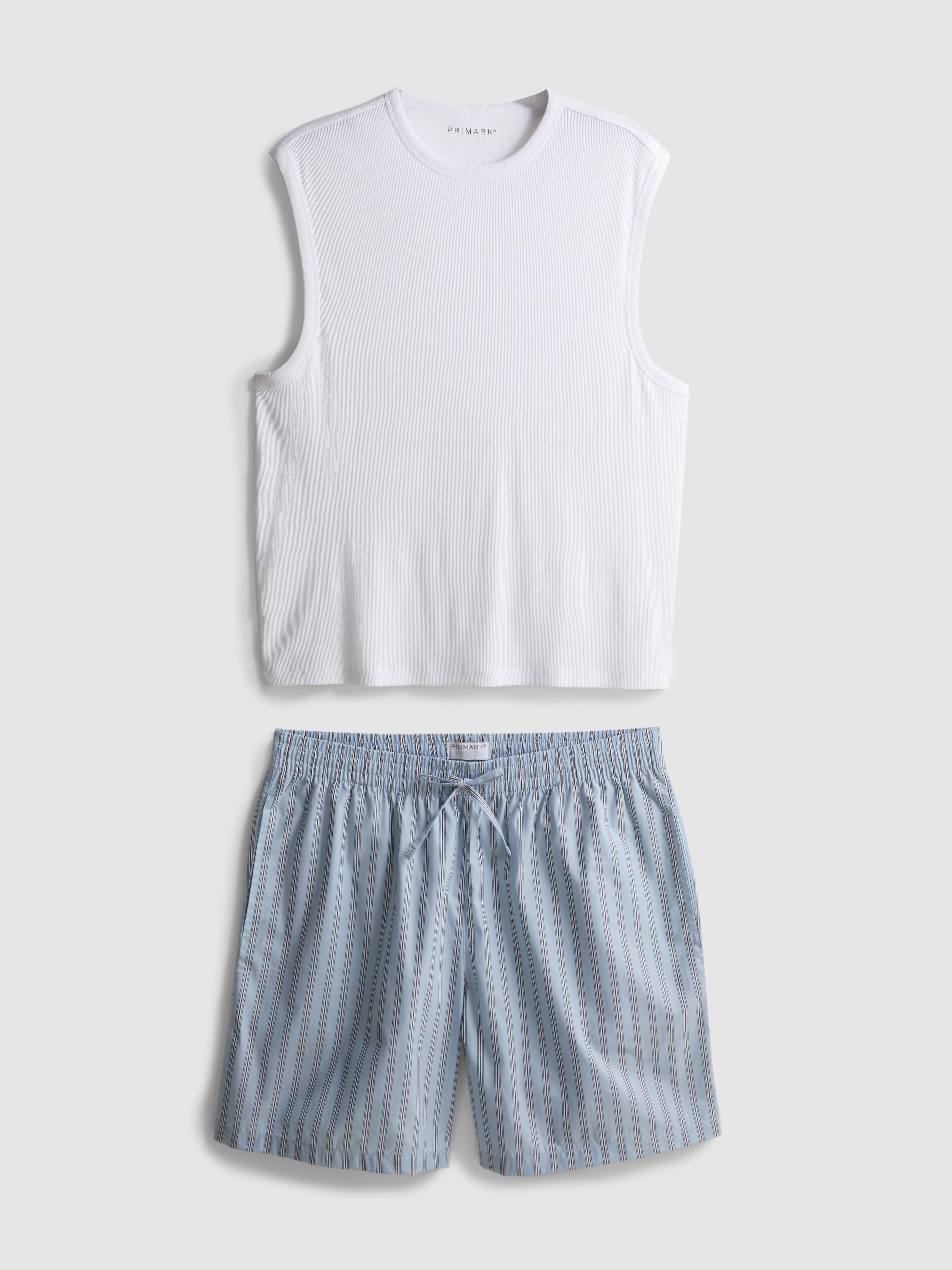 Pigiama con pantaloncini a righe