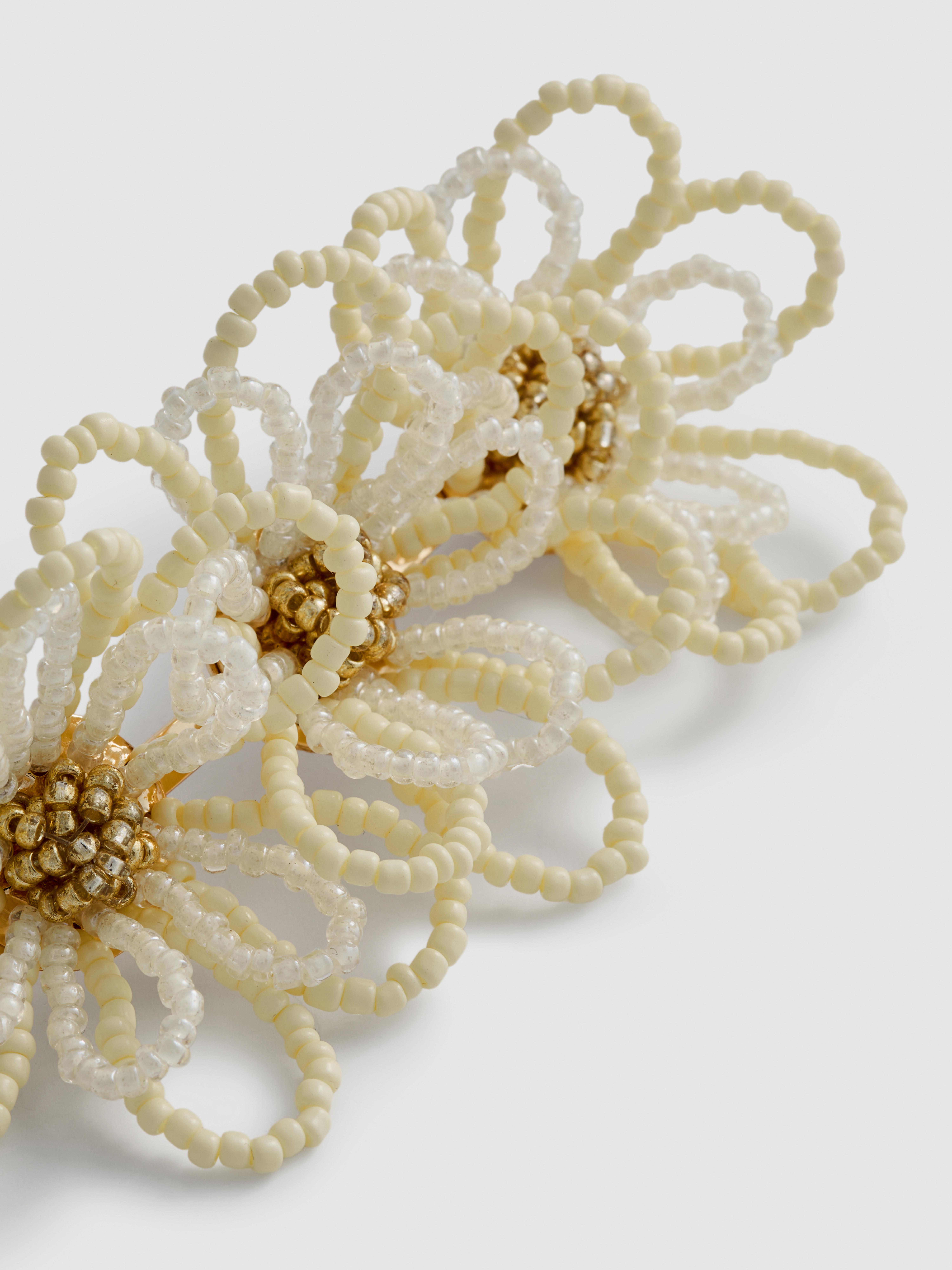 Beaded Floral Hair Clip