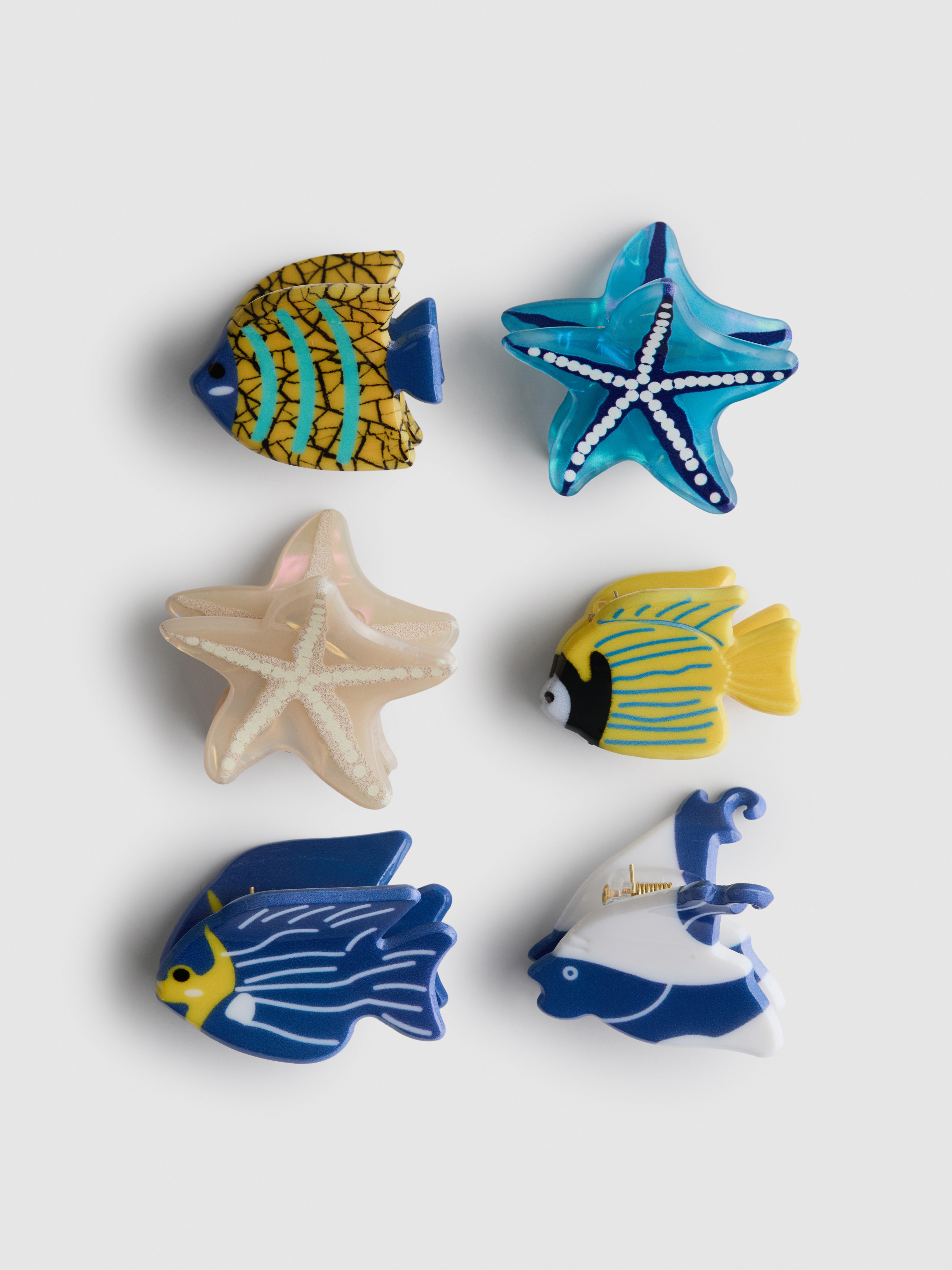 6pk Sea Creature Hair Clips