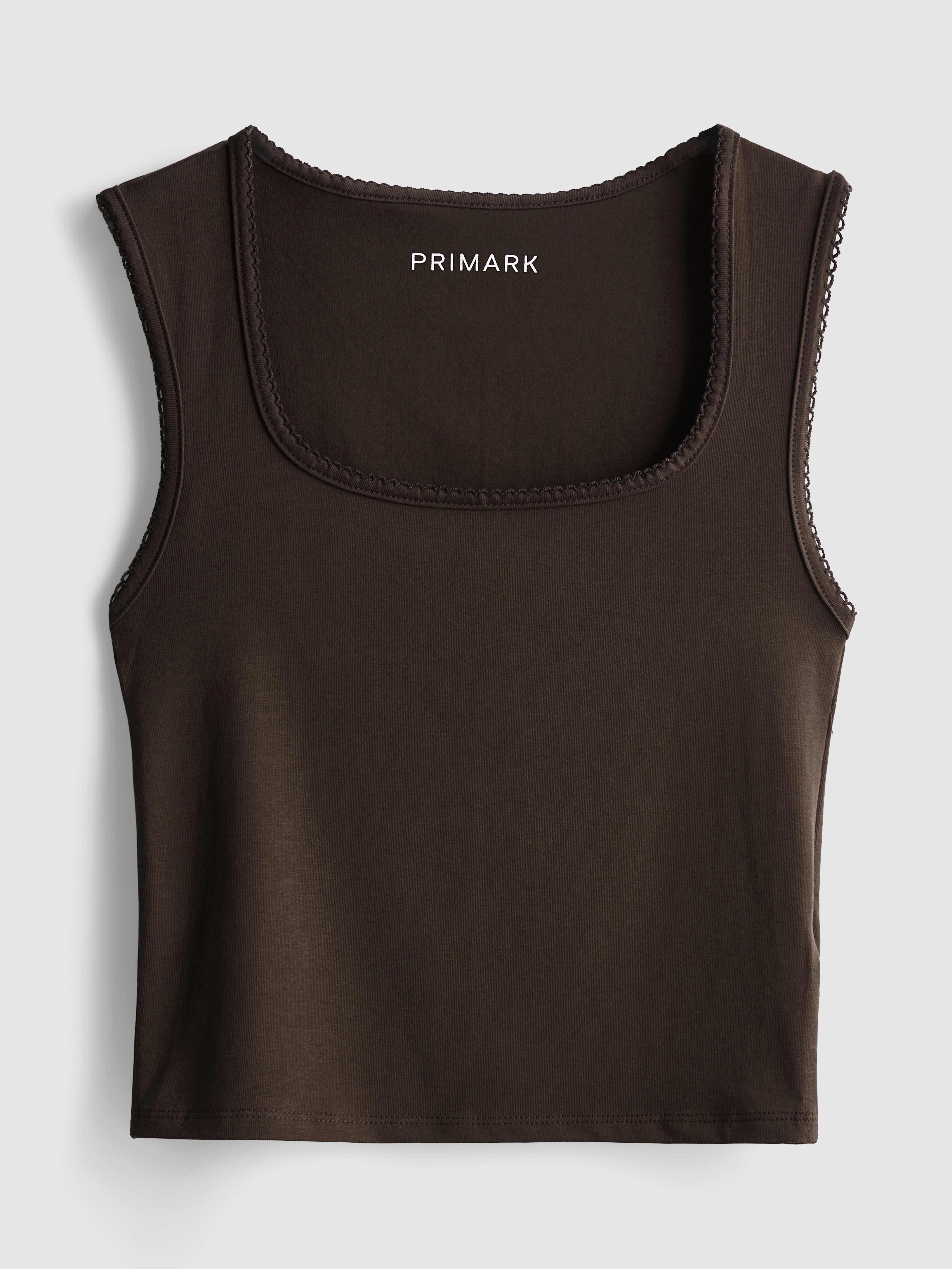 Cotton-Rich Cropped Round-Neck Tank Top