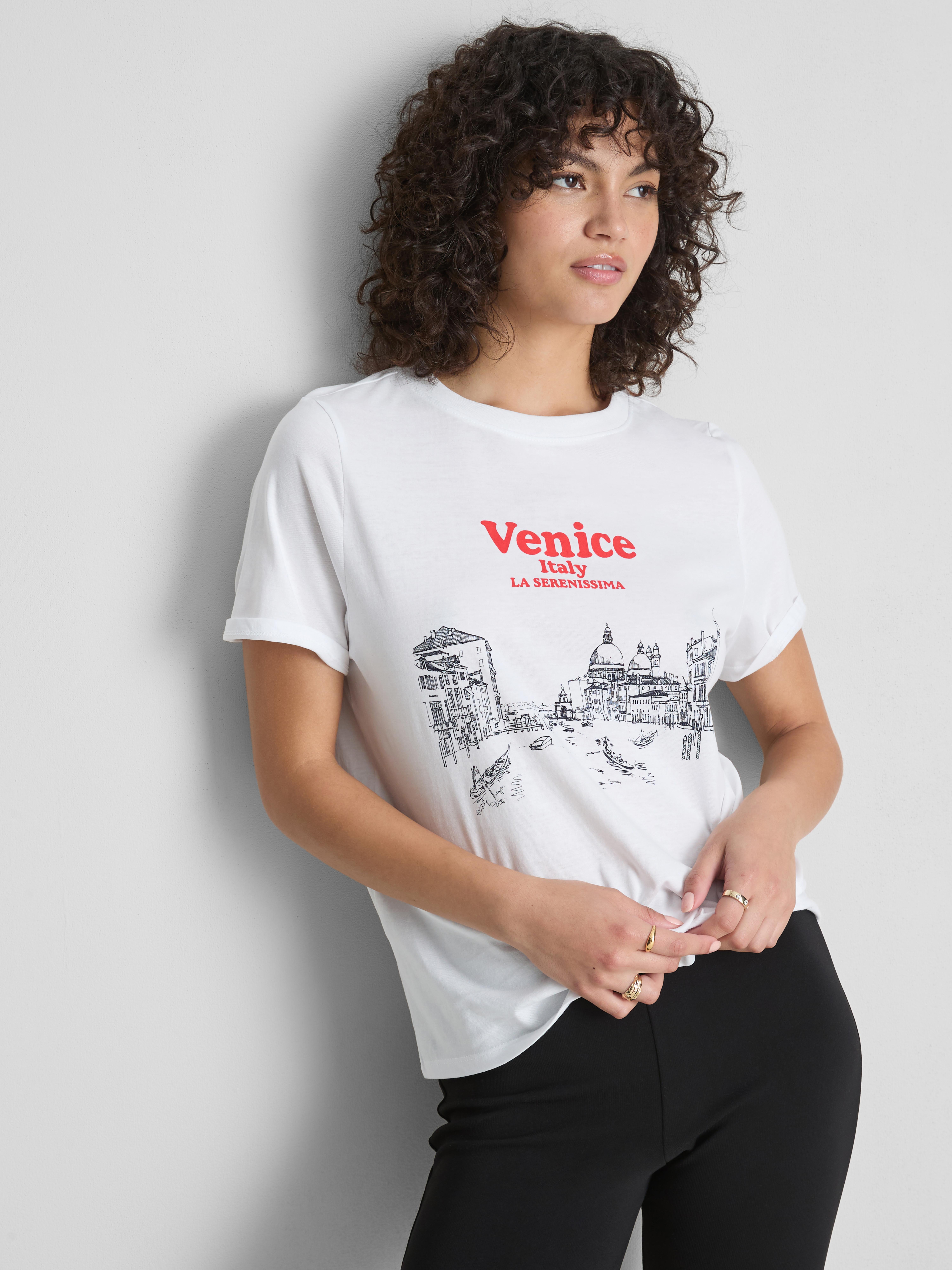 Camiseta gráfica de manga corta de algodón puro
