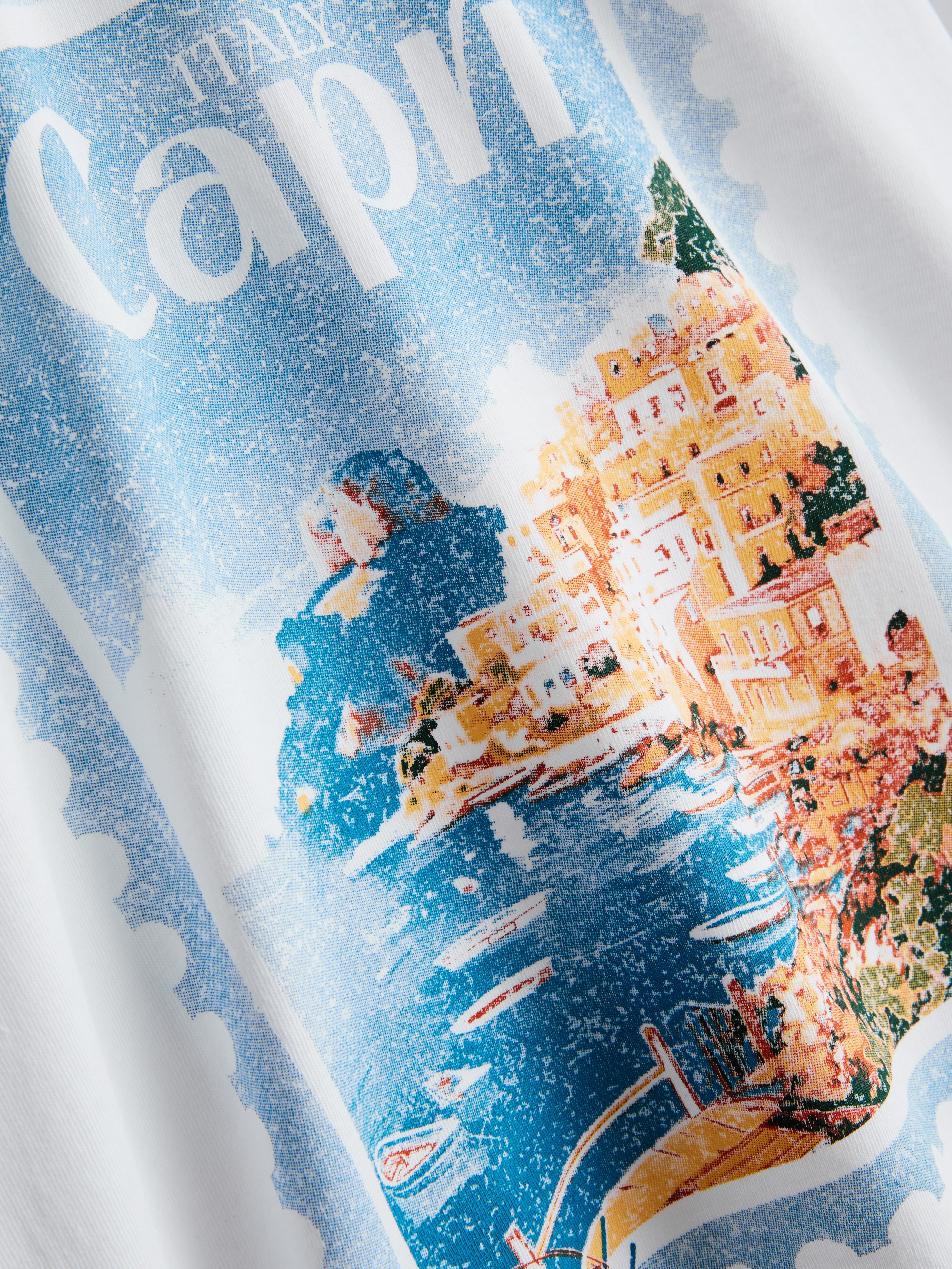 T-shirt gráfica manga curta puro algodão