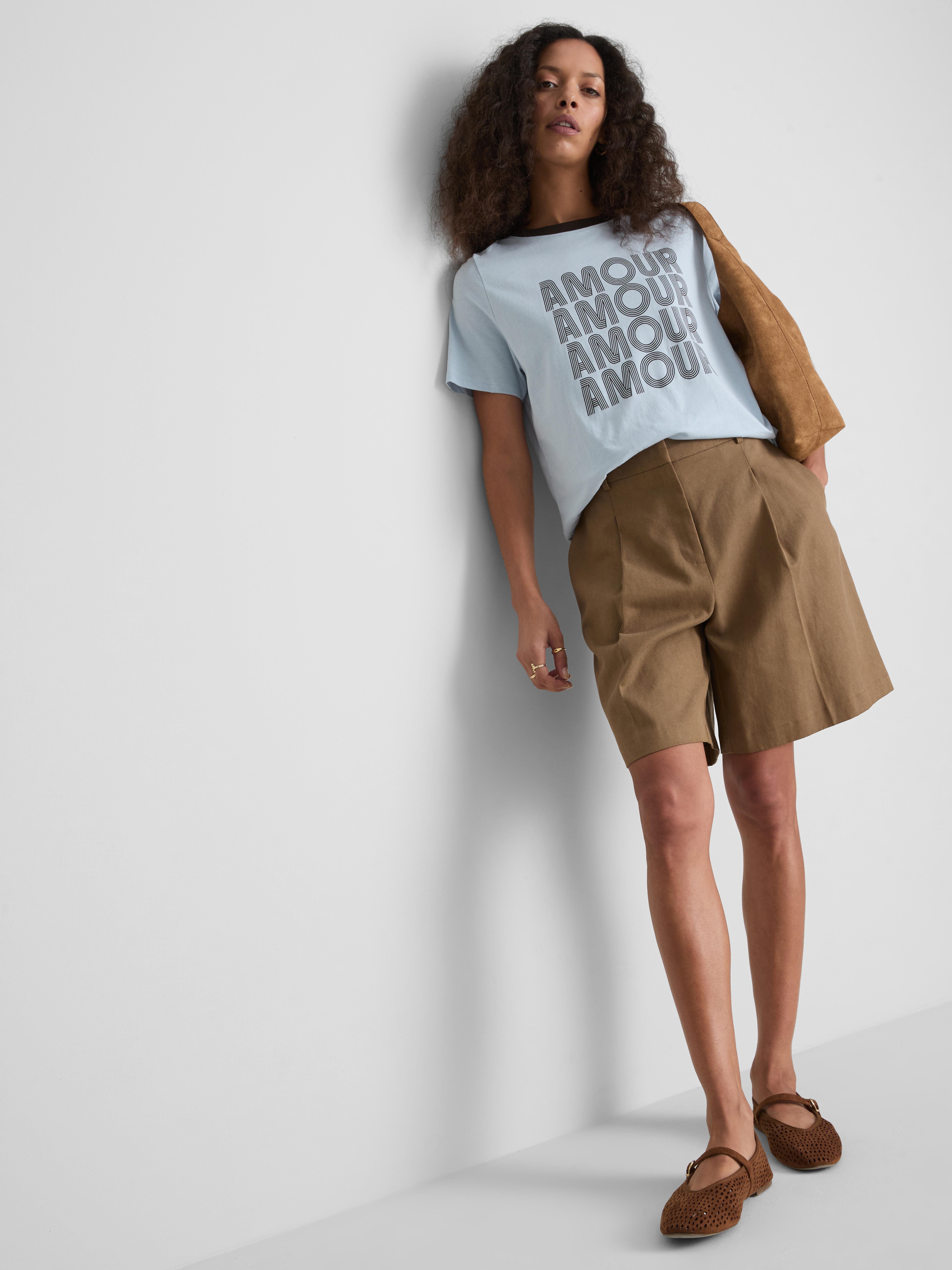 T-shirt en pur coton à manches courtes et motif