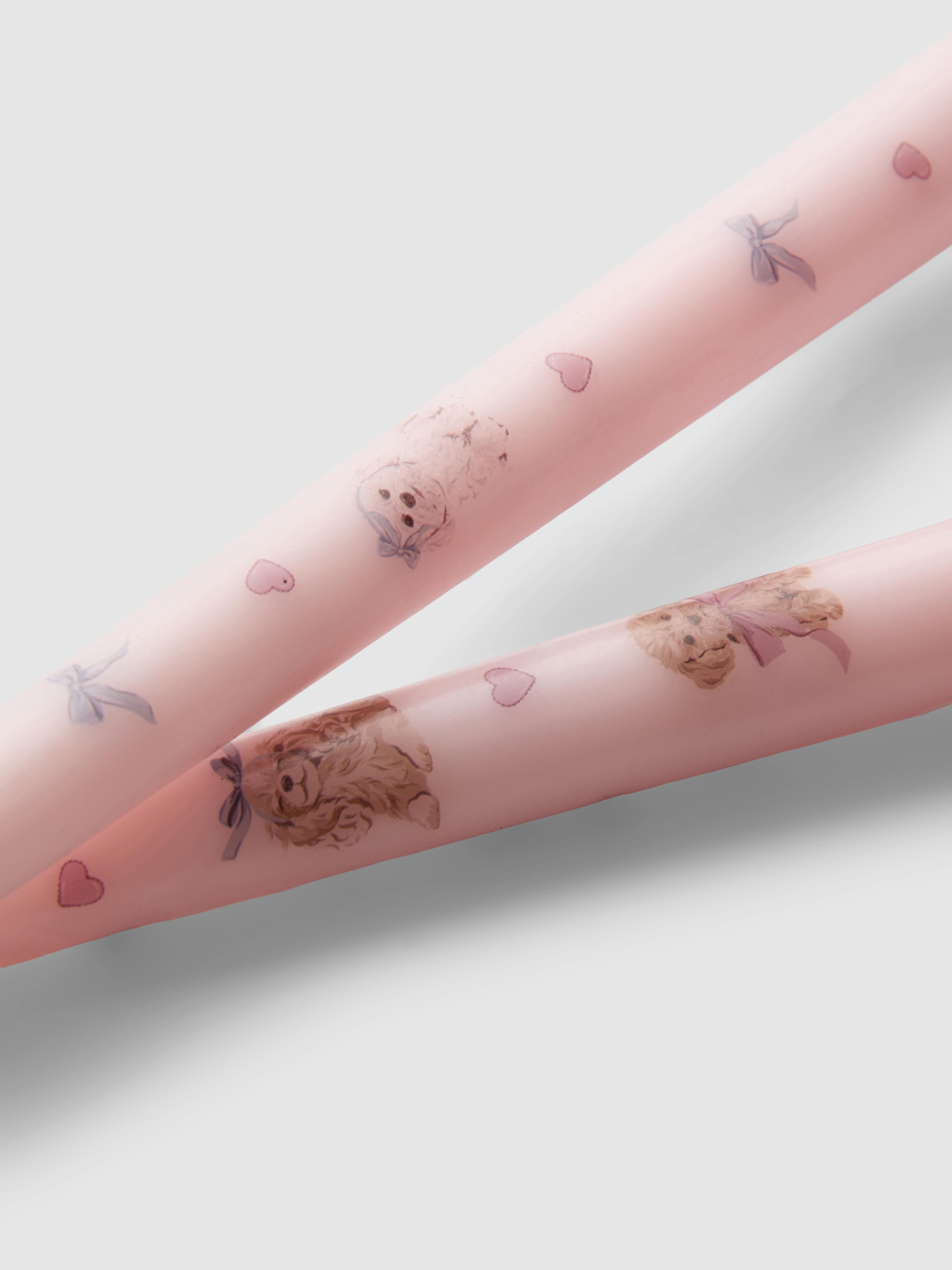 Confezione da 2 candele da tavola a fantasia