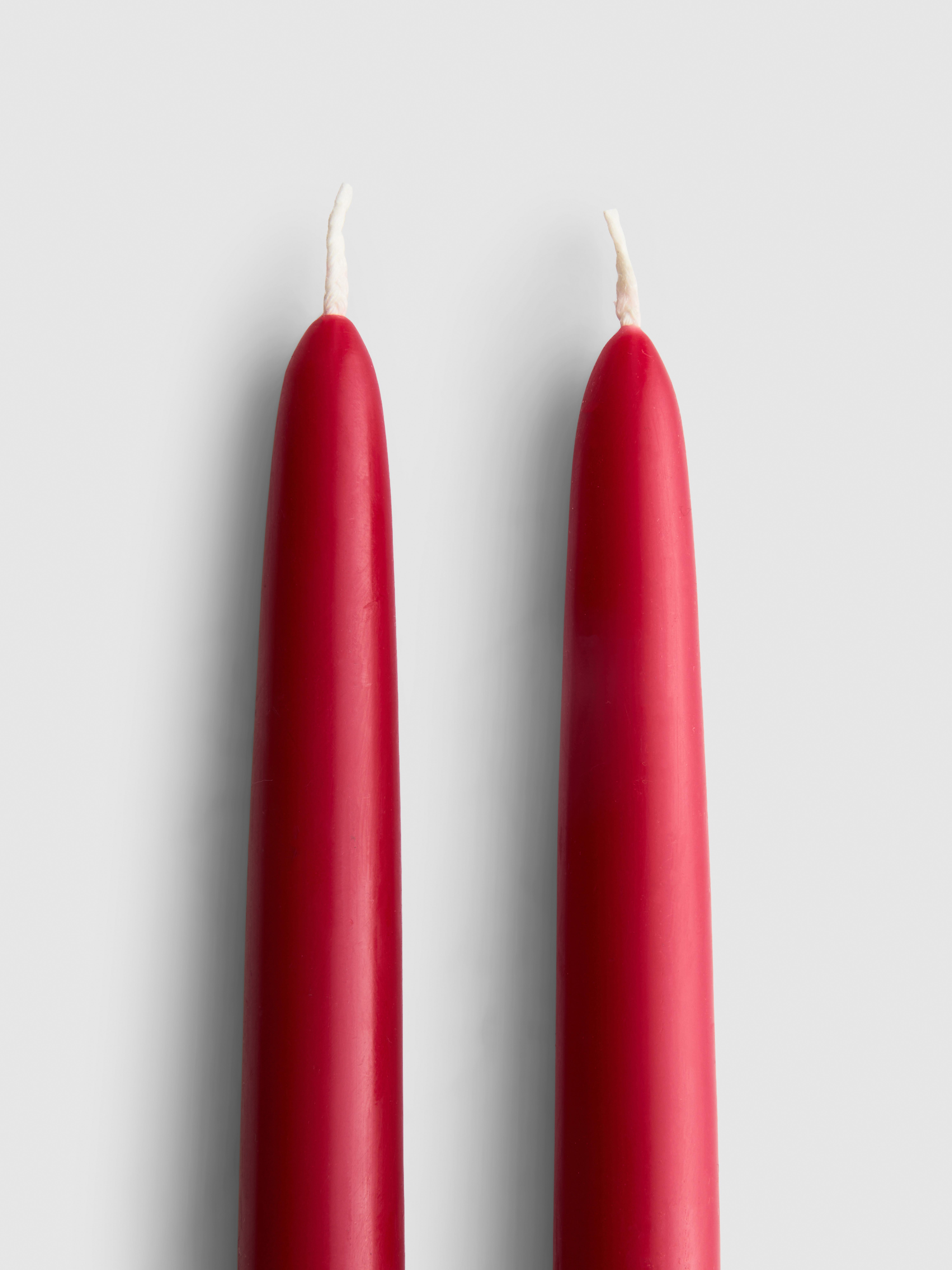 2pk Taper Dinner Candles Red