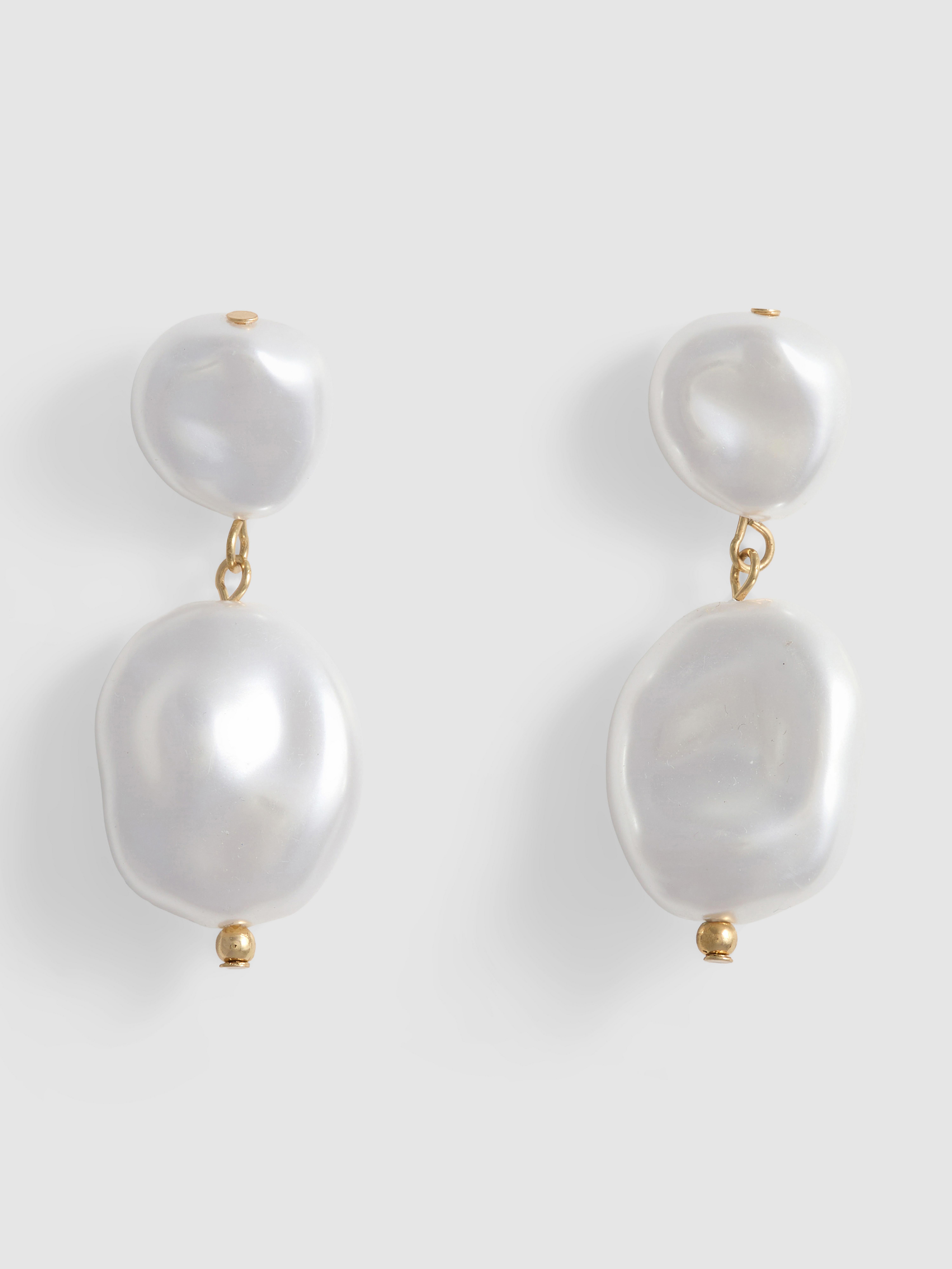 Faux Pearl Drop Earrings