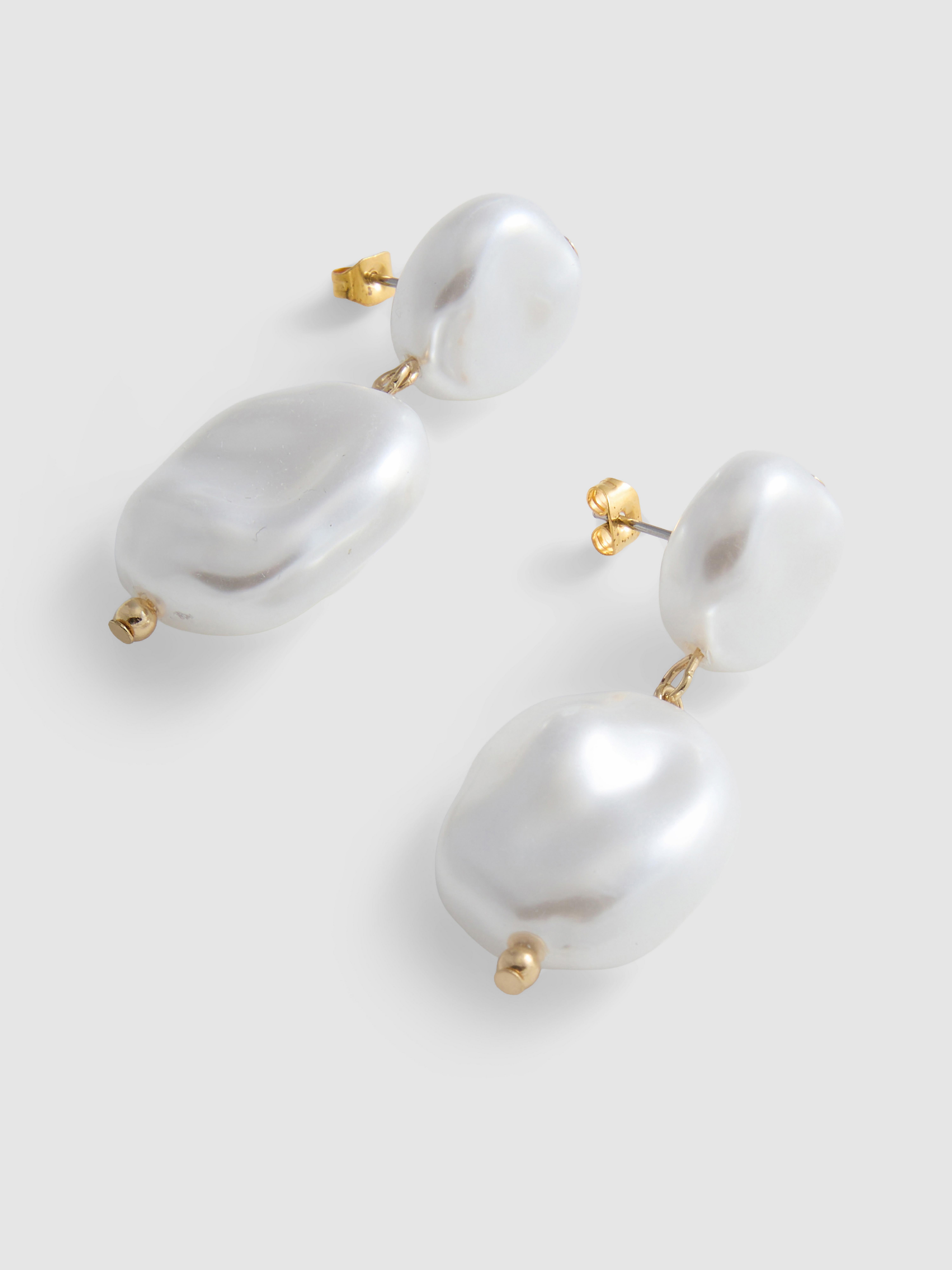 Faux Pearl Drop Earrings