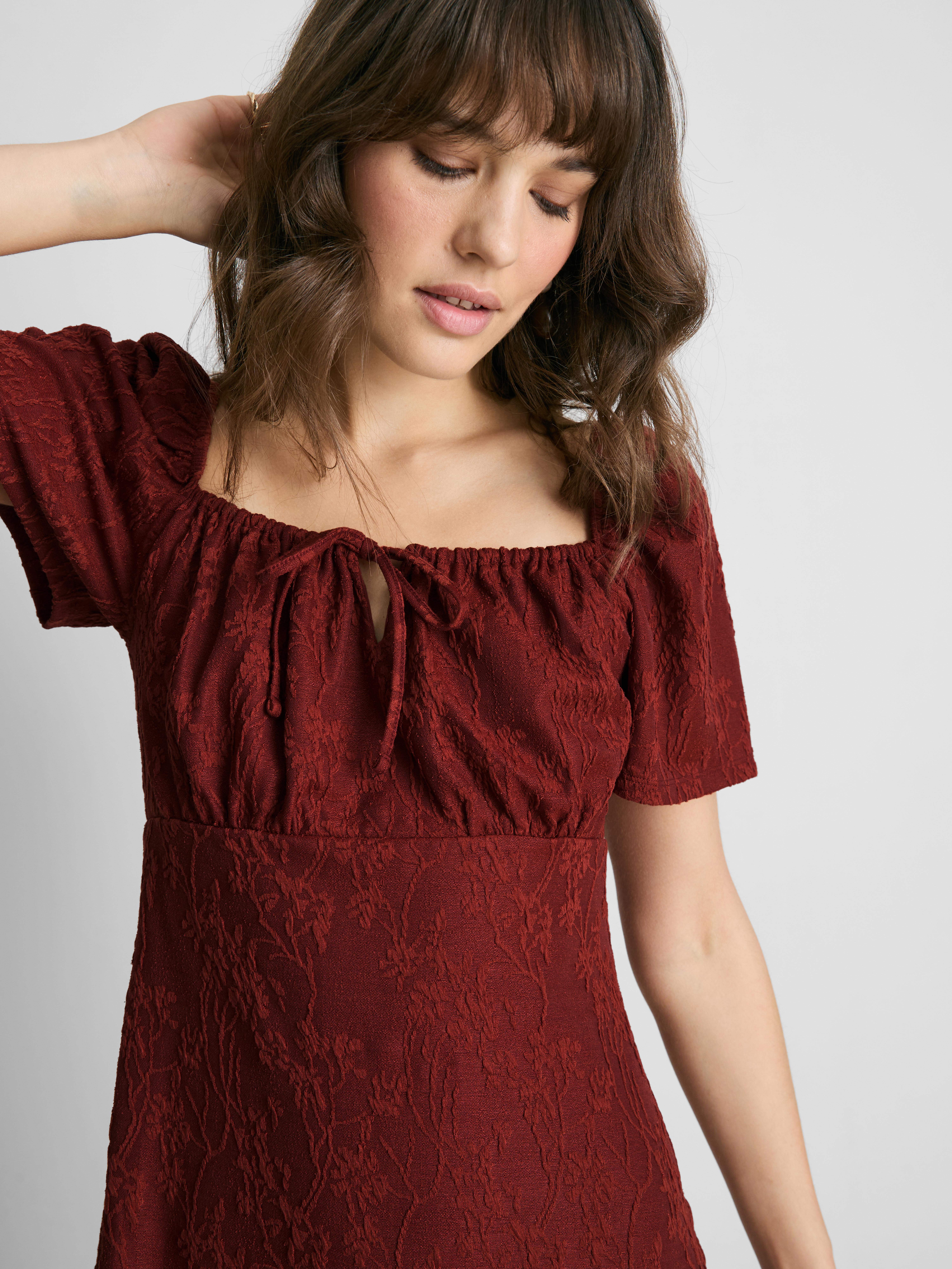 Crinkle Milkmaid Mini Dress