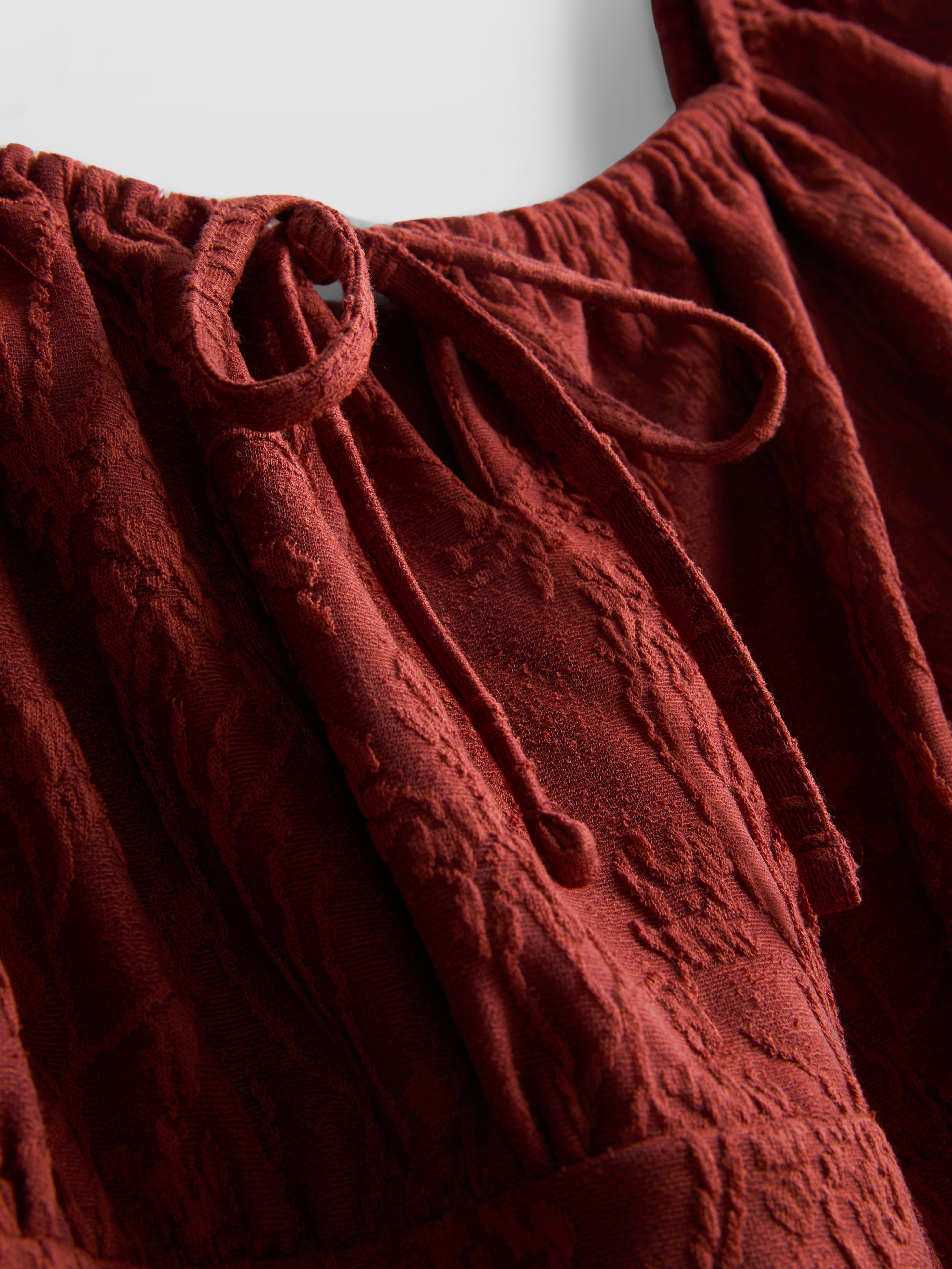 Crinkle Milkmaid Mini Dress
