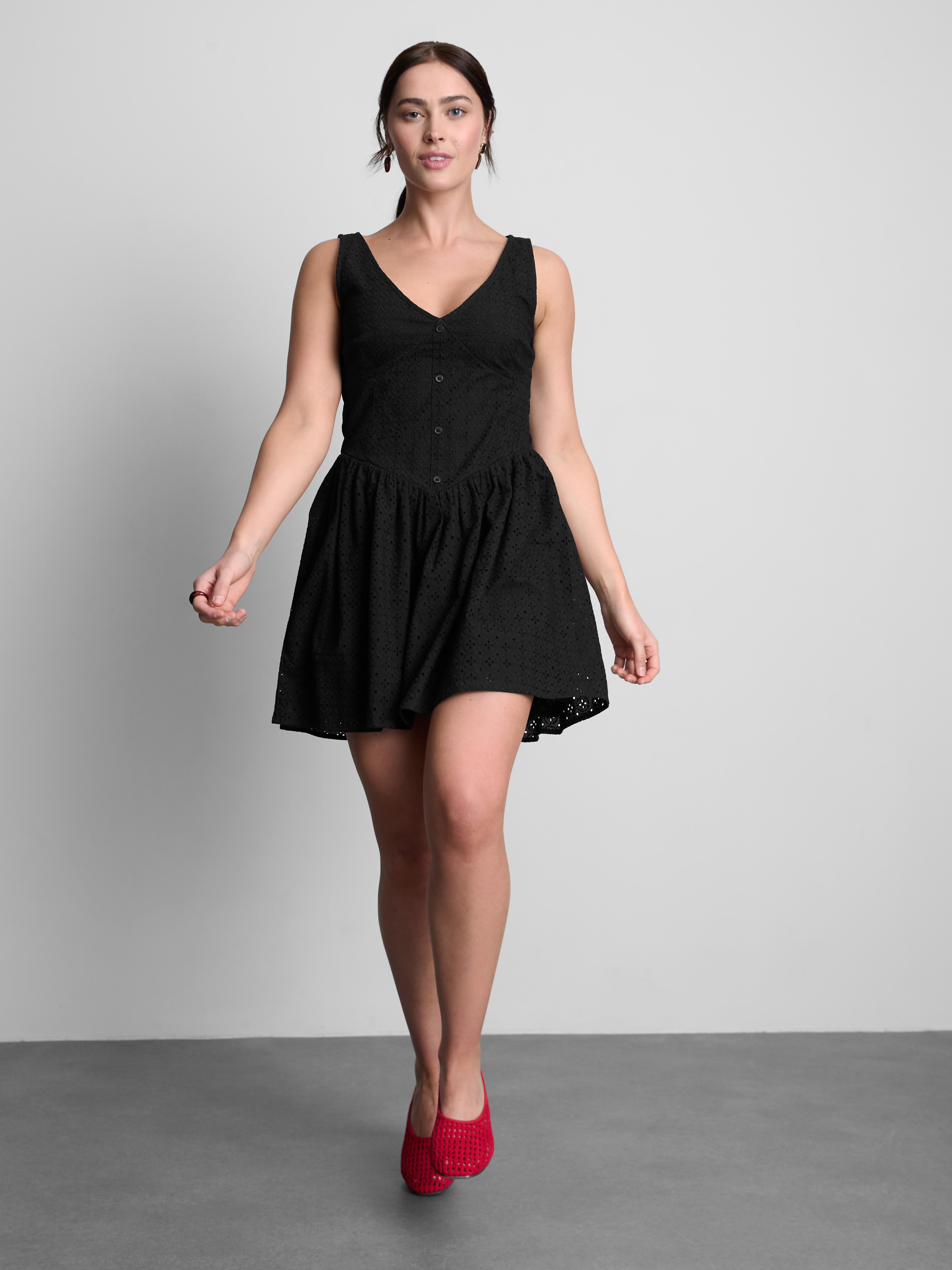 Cotton Eyelet Corset Mini Dress