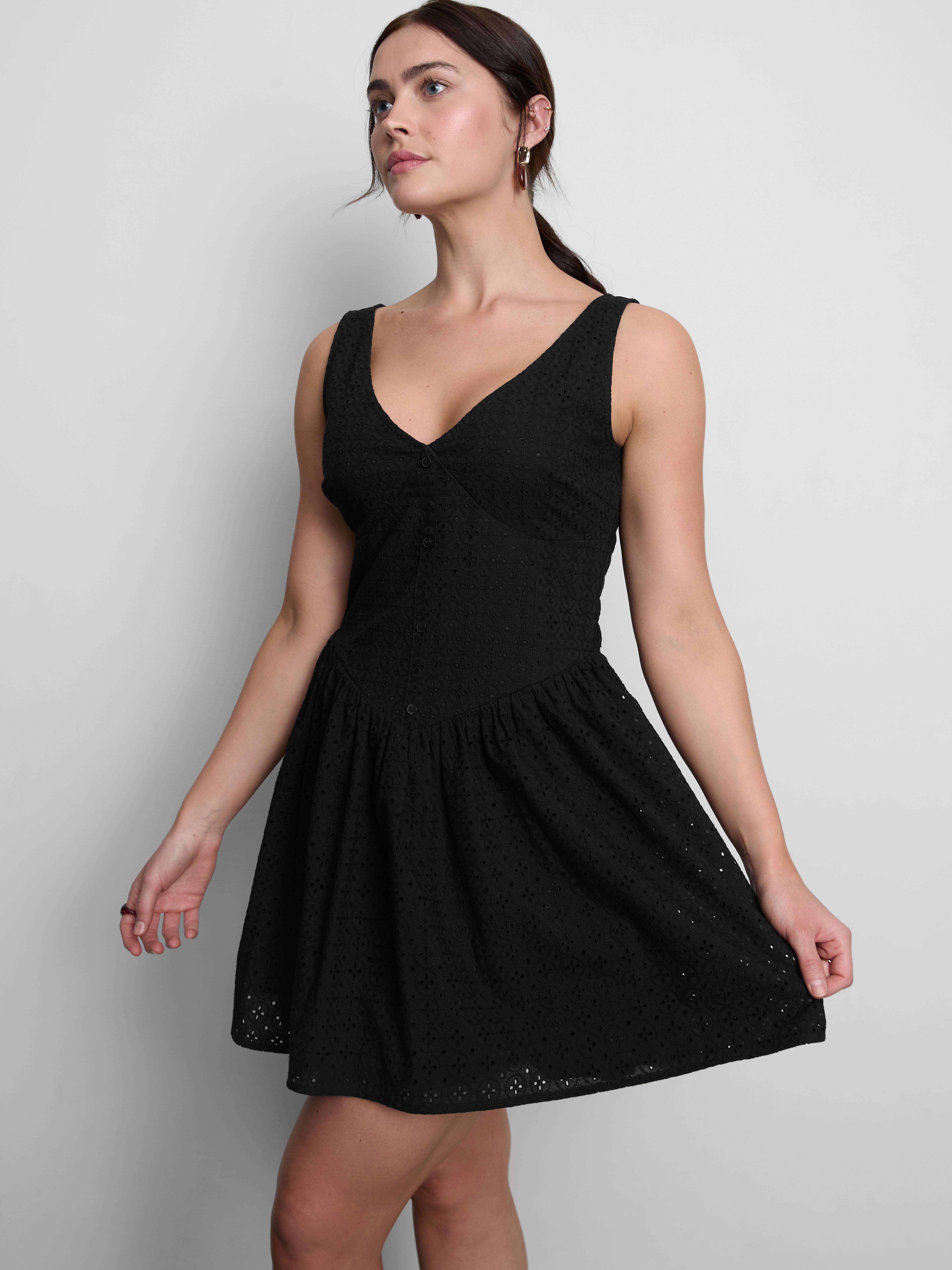 Cotton Eyelet Corset Mini Dress